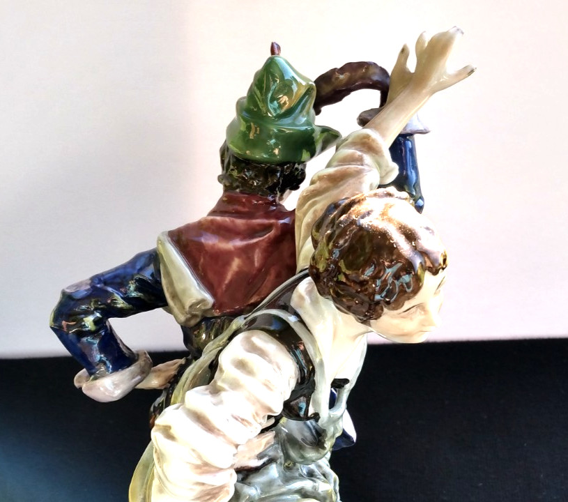 Antique German Potschapell Porcelain Dancers Figurine 9.25″ high ∆ Ornate Detail