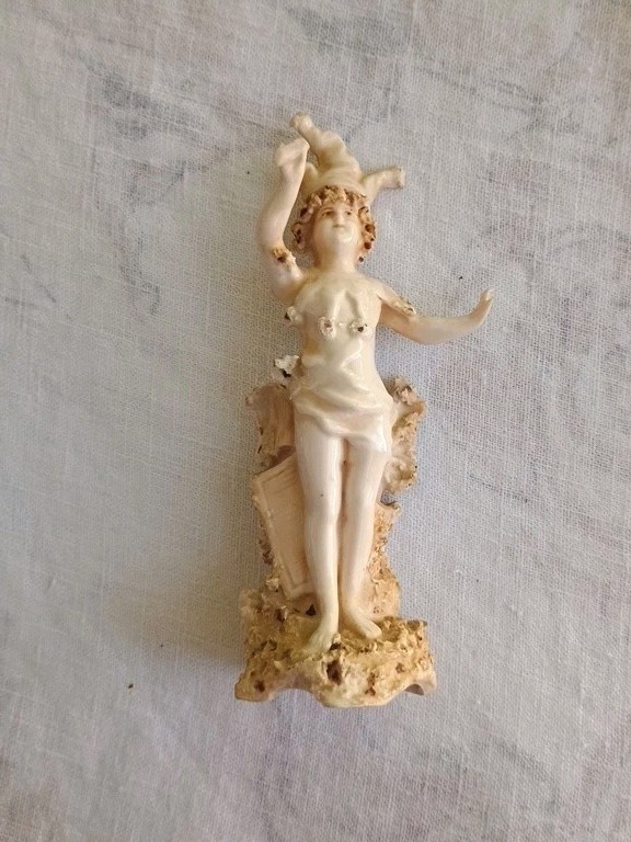 Unusual Art Nouveau Figurine Female Commedia Dell’Arte Glazed Porcelain Germany?