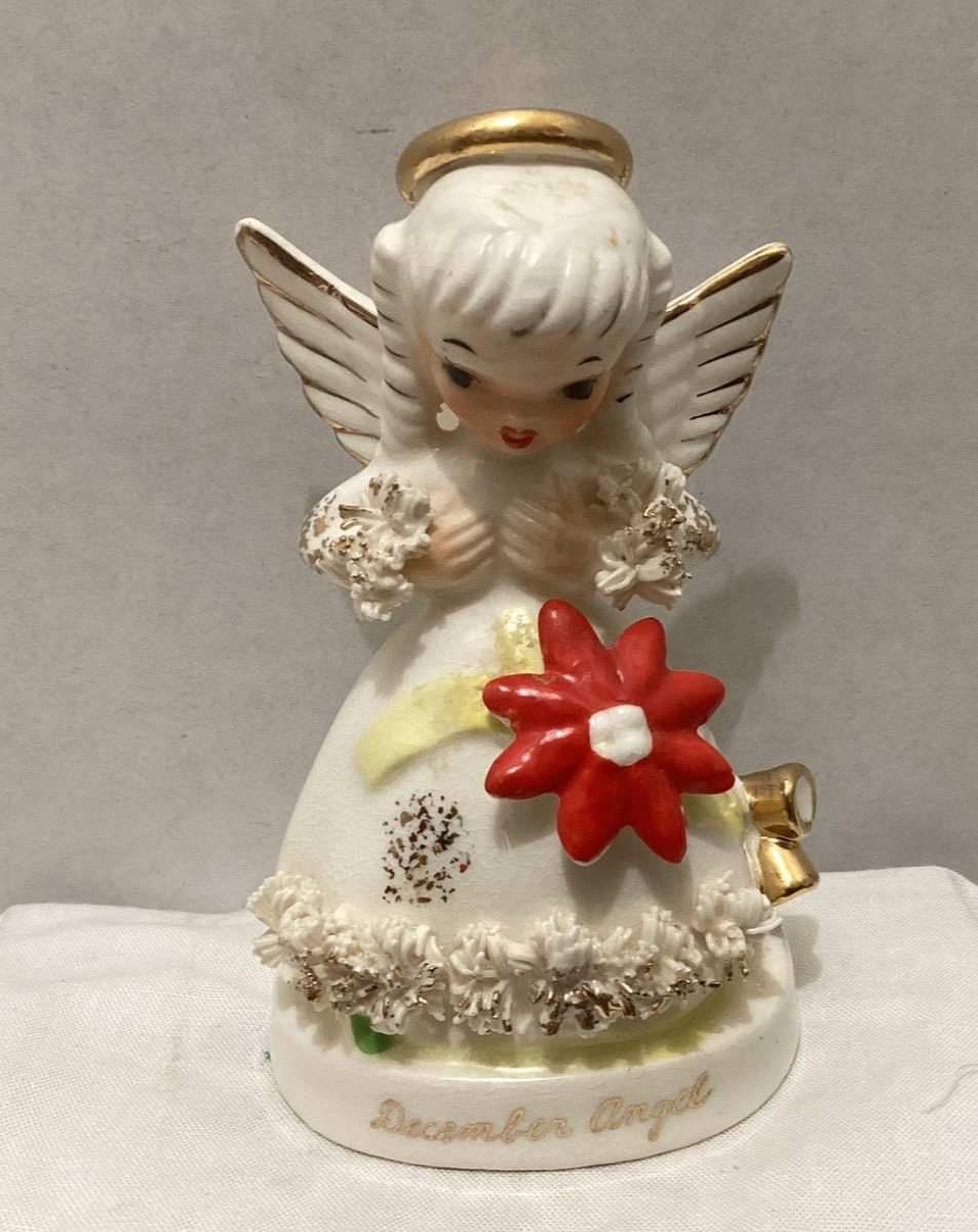 Vintage 50s Napco Porcelain December Angle Figurine – S1372