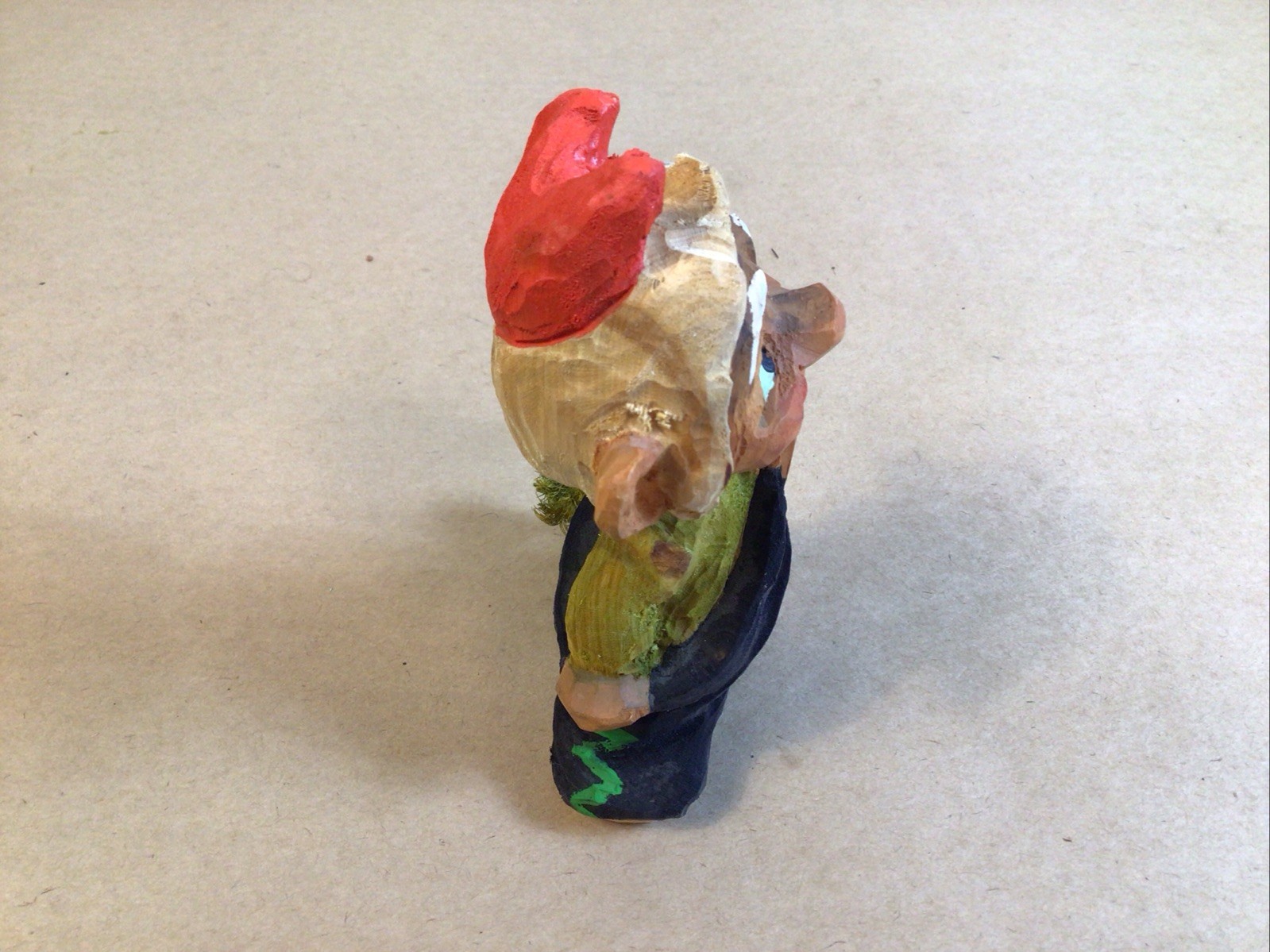 Hand Carved Henning Norway Troll Figurine w/ Hat & Tail Wooden Folk Art