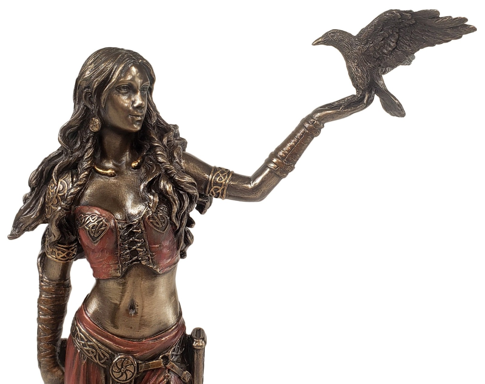 Veronese 11″ Morrigan Celtic Raven Goddess of War and Death Statue Bronze Finish
