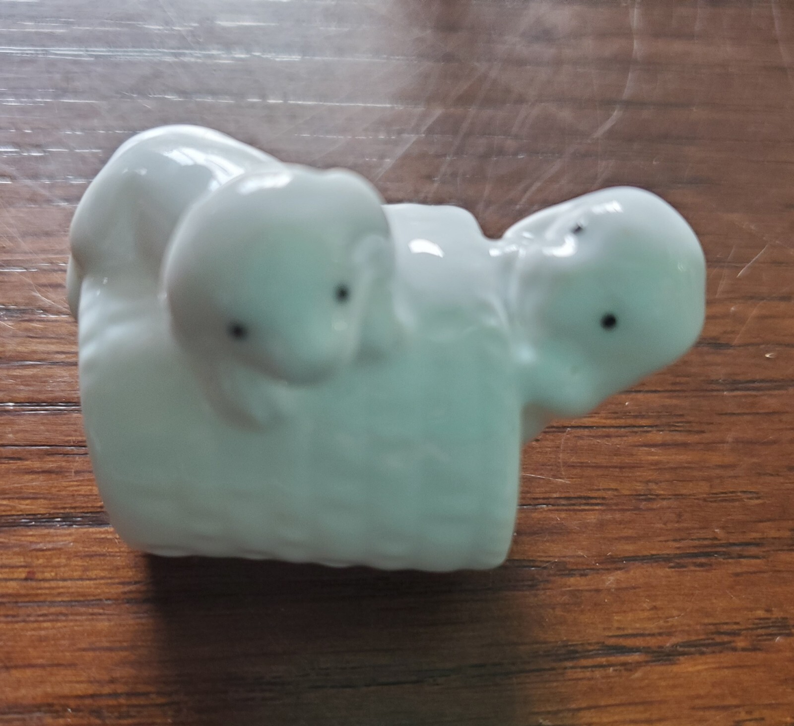 Puppies Playing In Basket Vintage Miniature Ceramic Figure 2″ X 1.75″