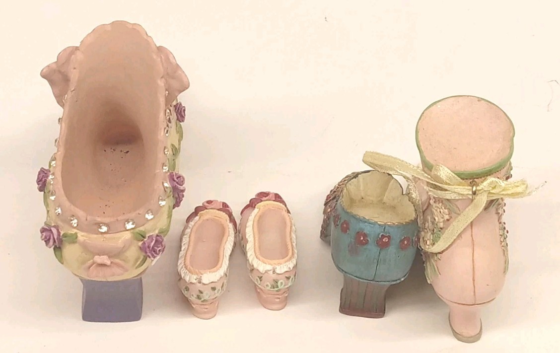 20 Hard To Find Victorian-style Lady Porcelain/Ceramic Shoe Collection Decor