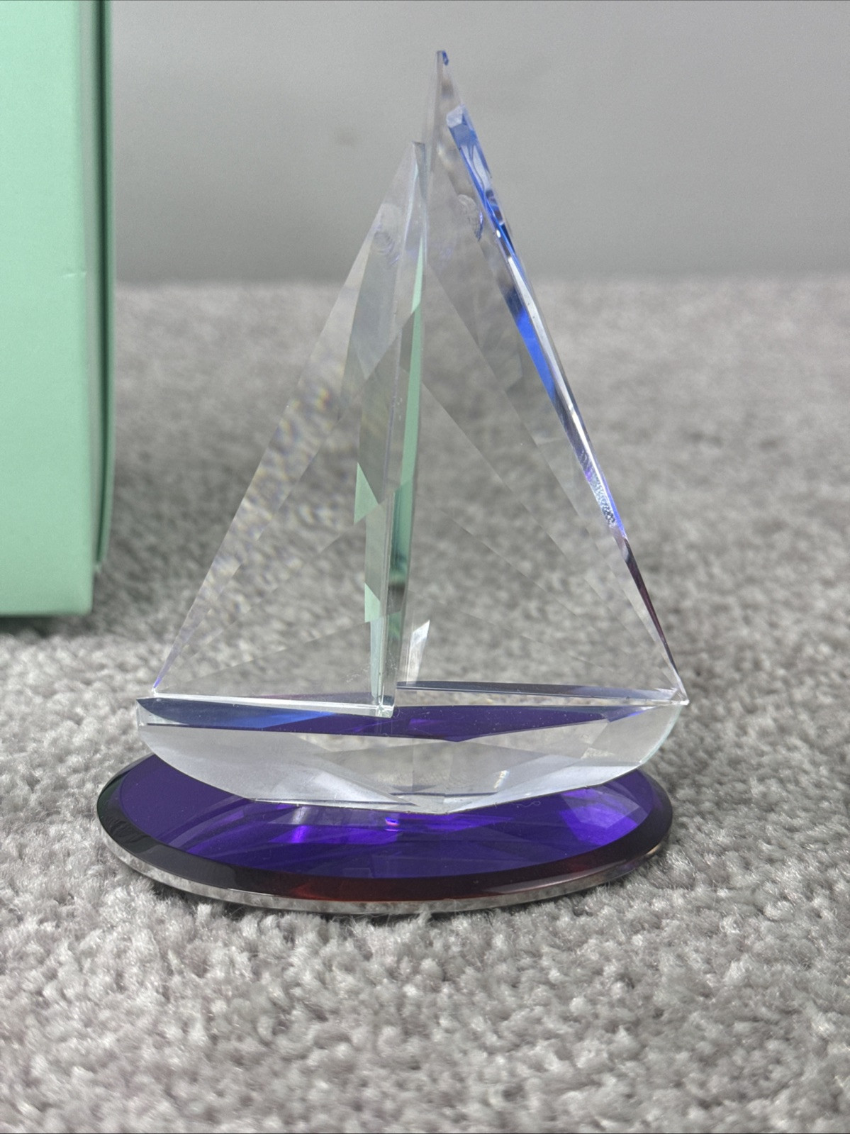 Crystal World # 888 Mainsail Sailboat 3.5 inches Tall in Original Box