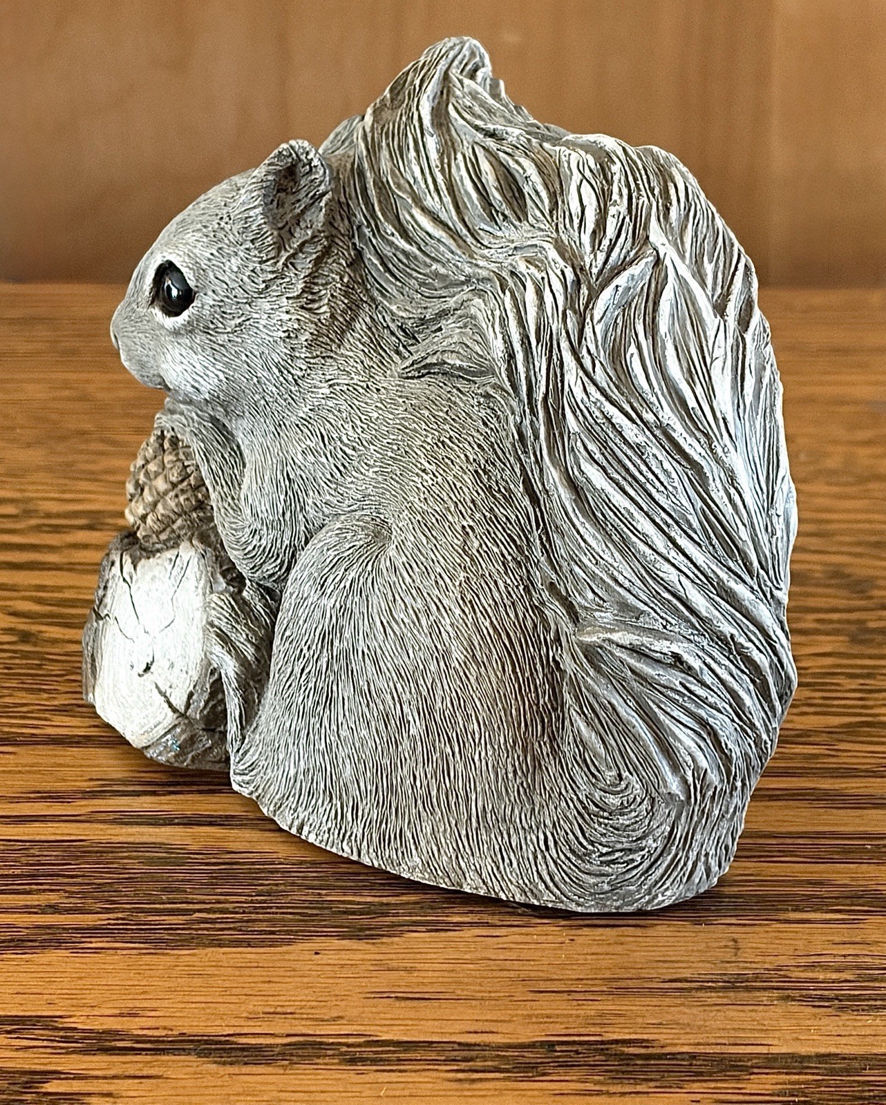 Vintage Gray Squirrel Statue by Sandra Brue Sandicast Charming Intricate Detail