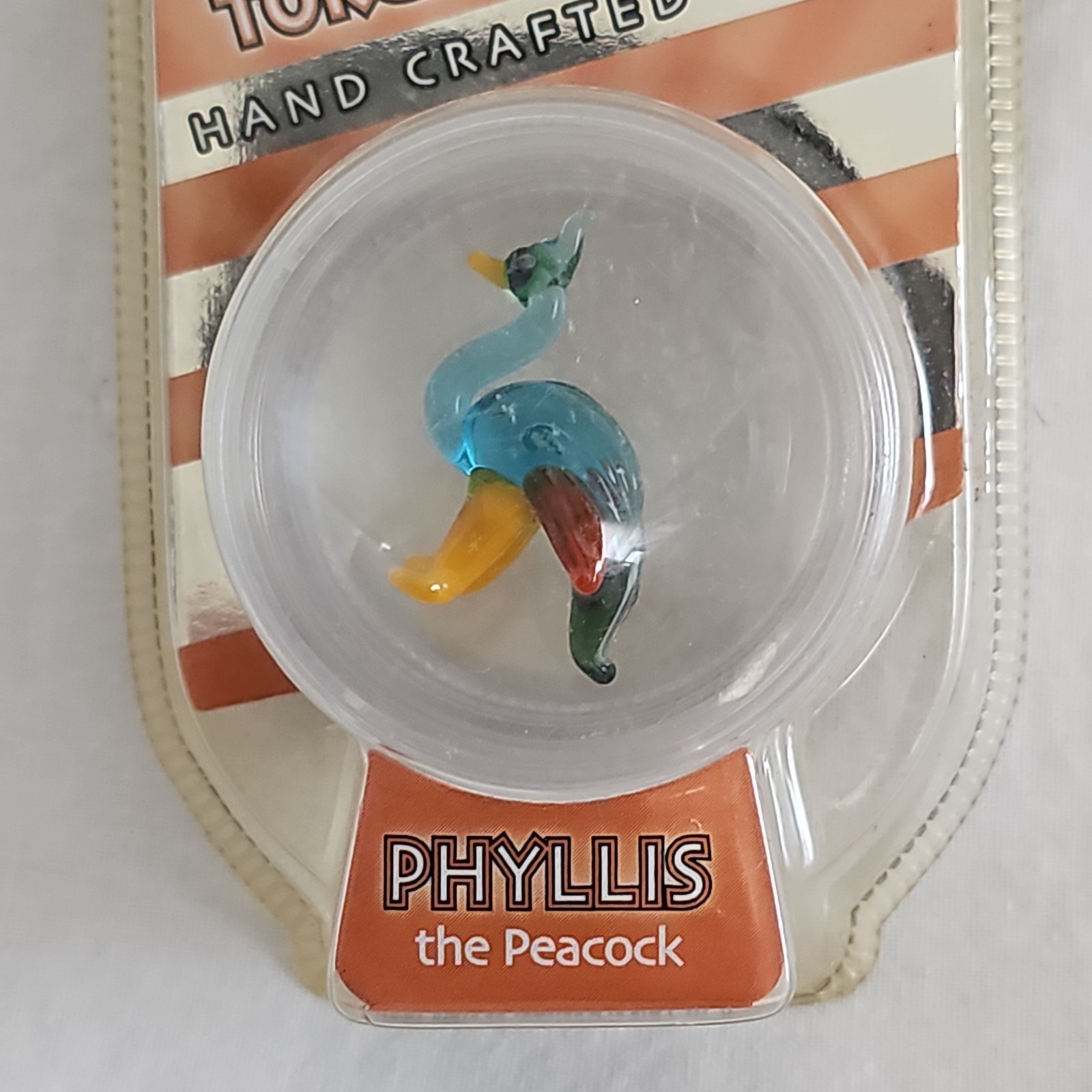 Looking Glass Torch Sculpture Phyllis The Peacock Hand Crafted