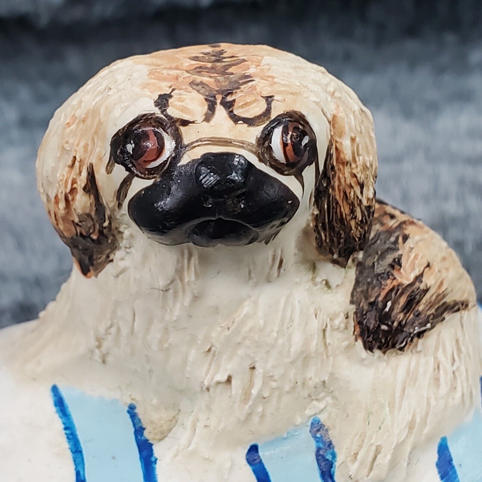 Early Basil Matthews Pekingese Pup Figurine Left-Face Stripe Cushion Rare Signed