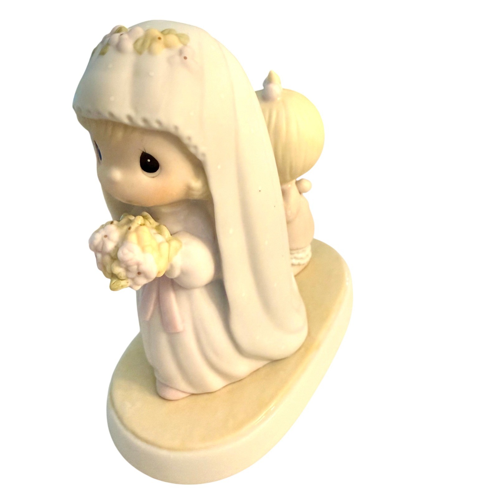 Precious Moments Bride and Flower Girl Porcelain Figurine Wedding Gift Vintage