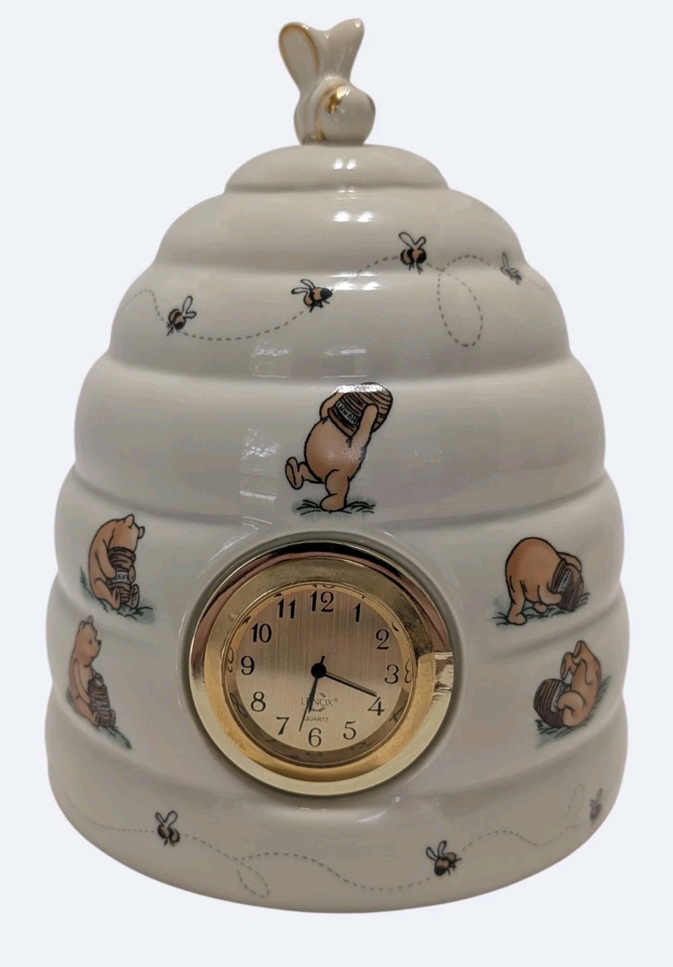 LENOX Time for Honey Disney Winnie the Pooh Beehive Porcelain Desk Clock Decor