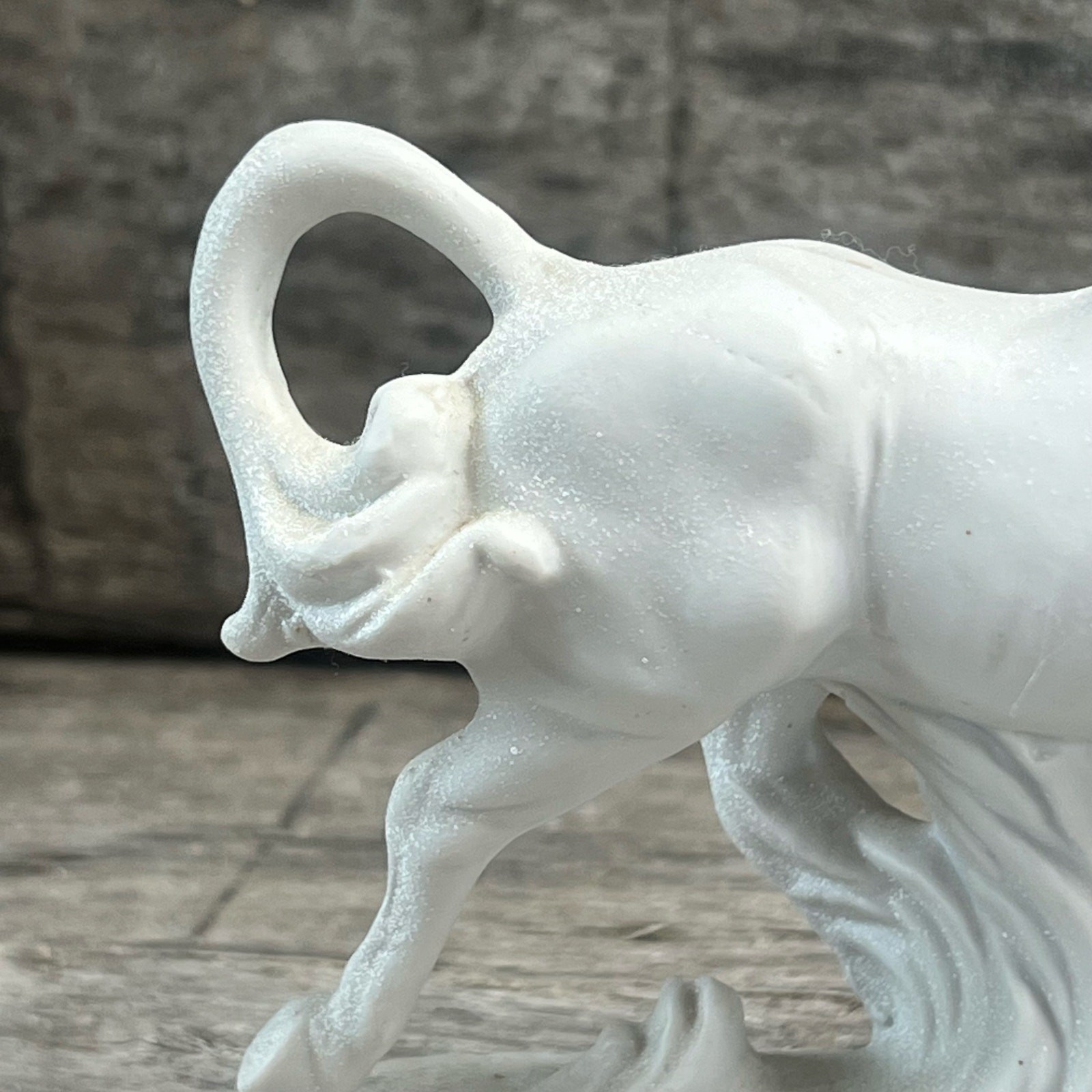 White Bisque Porcelain Unicorn Figurine Matte Finish Fantasy Decor
