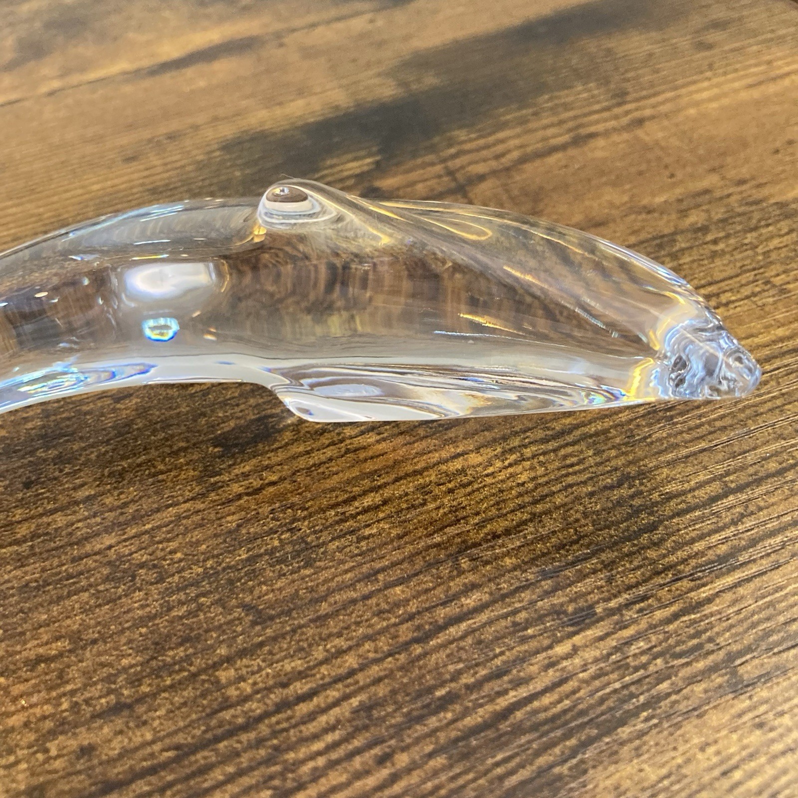 BACCARAT France Crystal Dolphin Diving Playing Figurine Stamped 4.5″L x 4″H