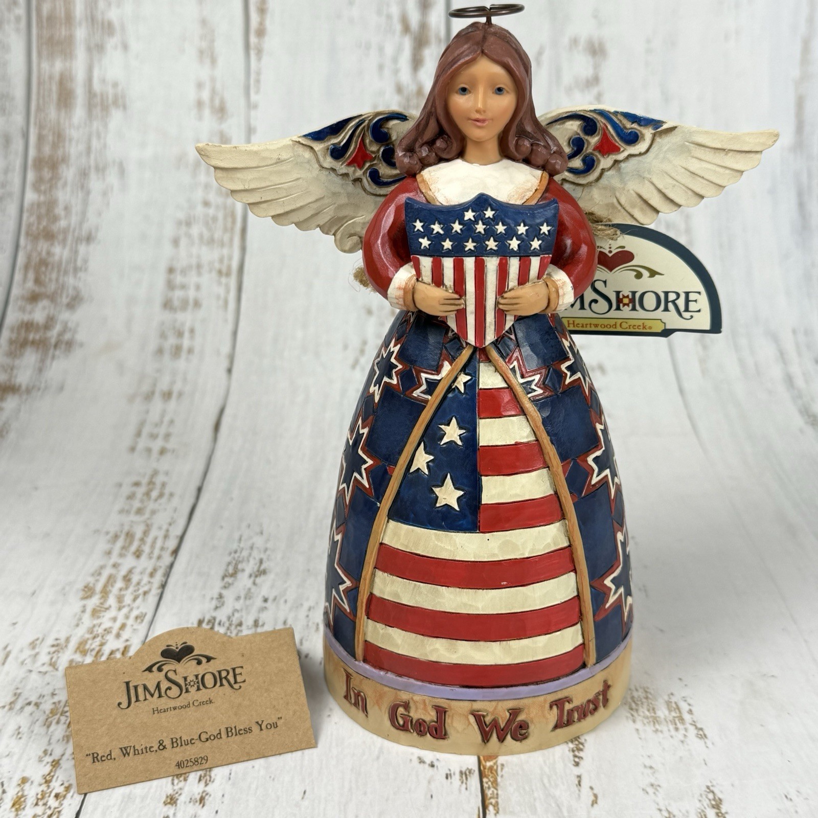Jim Shore “Red White And Blue God Bless You” 2011 Angel 4025829 New In Box