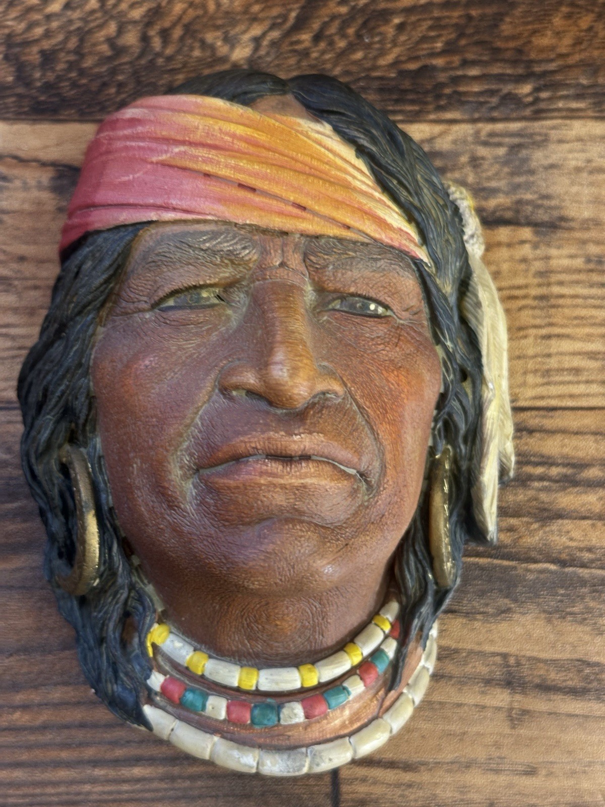 VINTAGE INDIAN HEAD CHALKWARE MADE IN ENGLAND NAVAJO