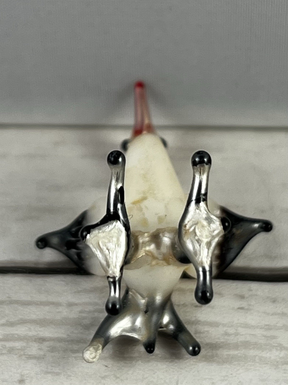 Vintage Art Glass Lamp work Crane Miniature Animal Handblown Figurine