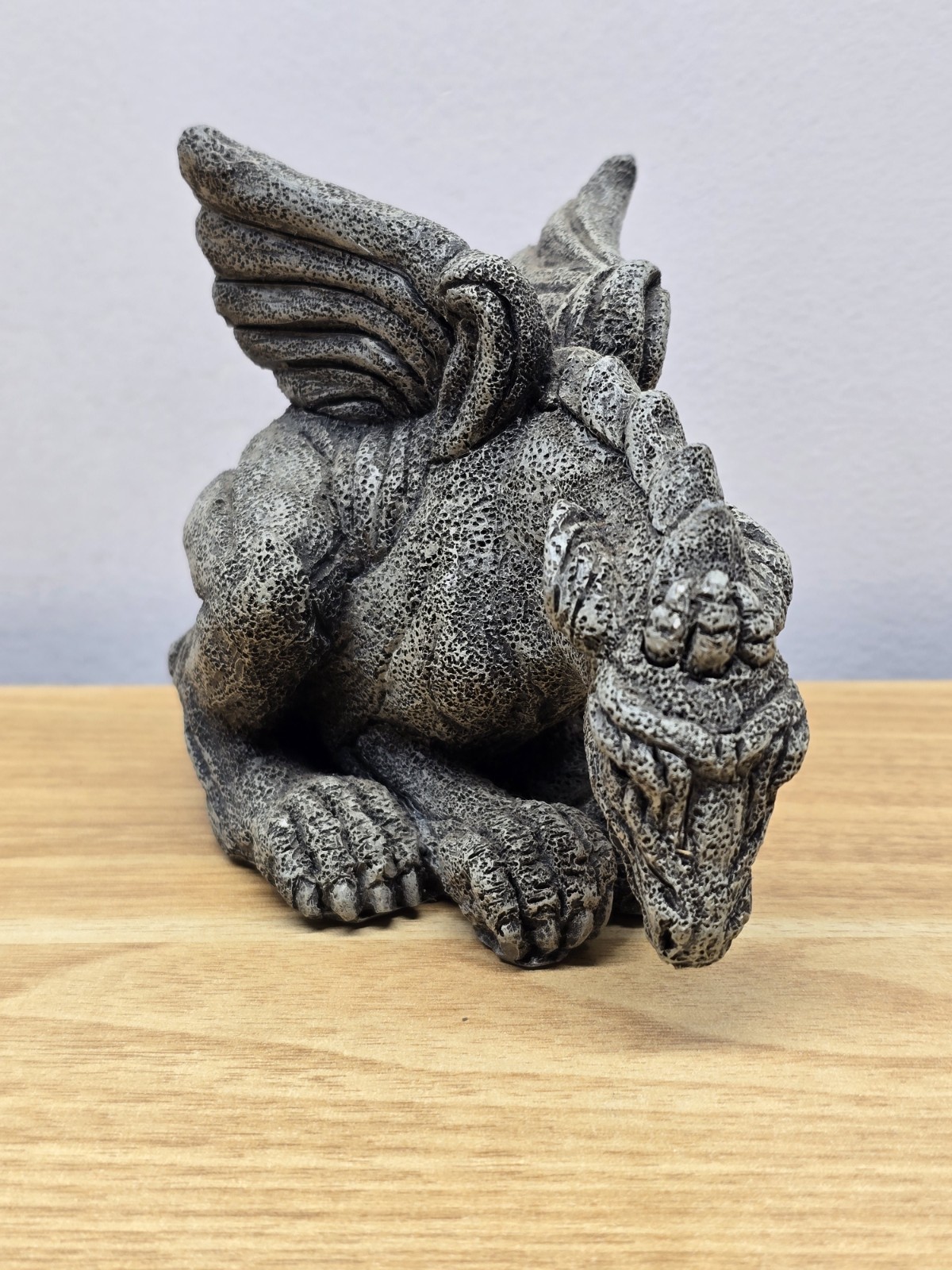 Gray Griffon Fantasy Sitting Dragon Figurine Collectible Home Decor Gargoyle