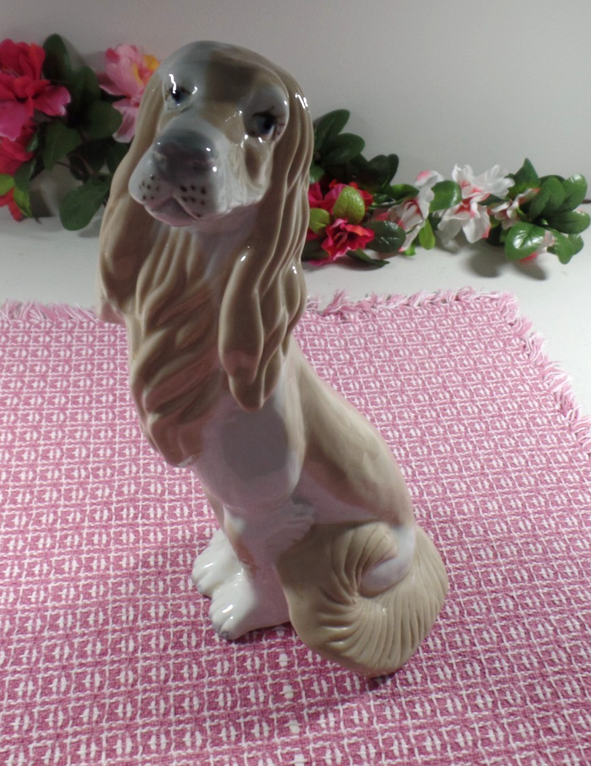 Vintage Lladro? English Springer Spaniel Figurine Spain Glossy 10 1/2″