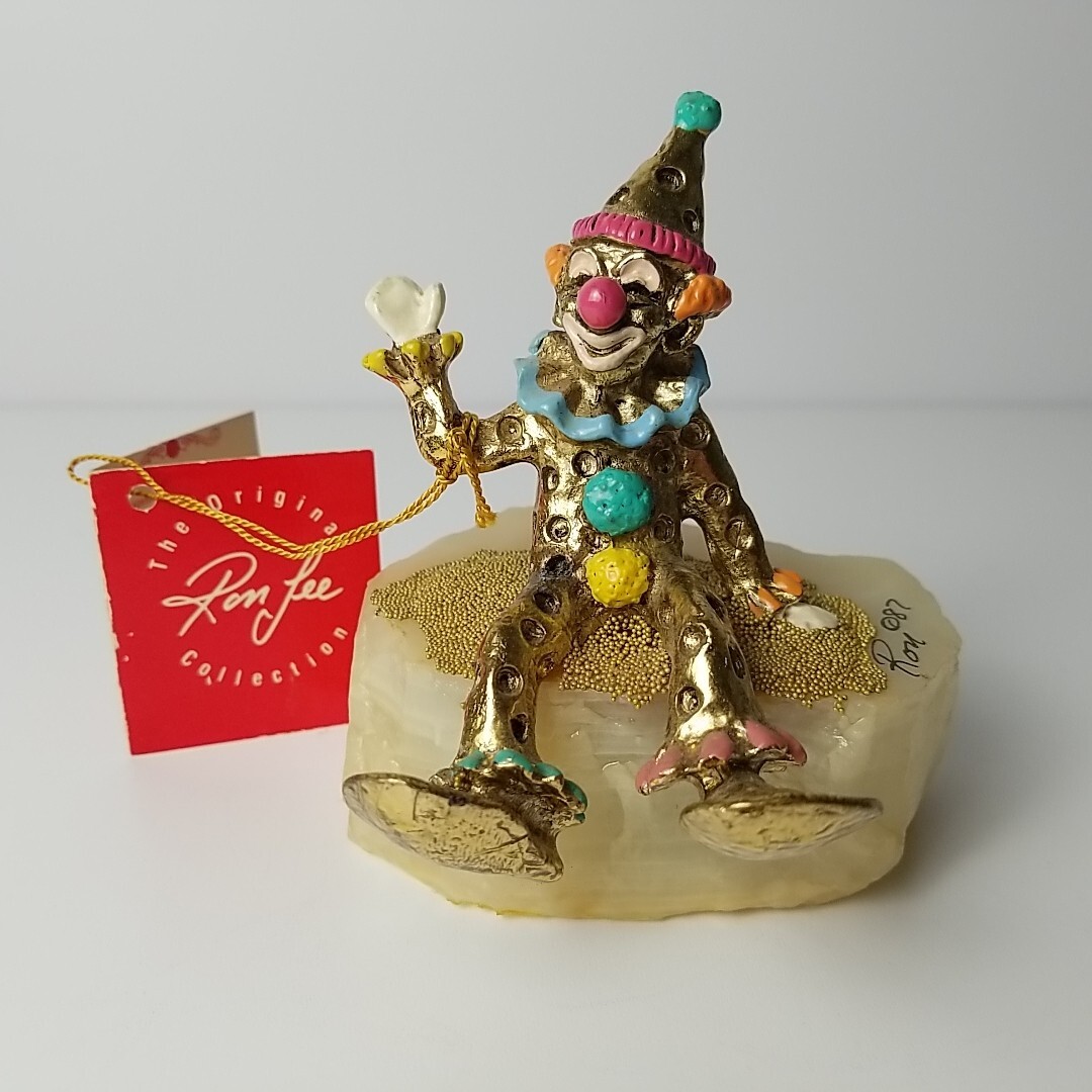 Vtg 1987 Signed Pinky Sitting The Original Ron Lee Collection 24k Plated Onyx