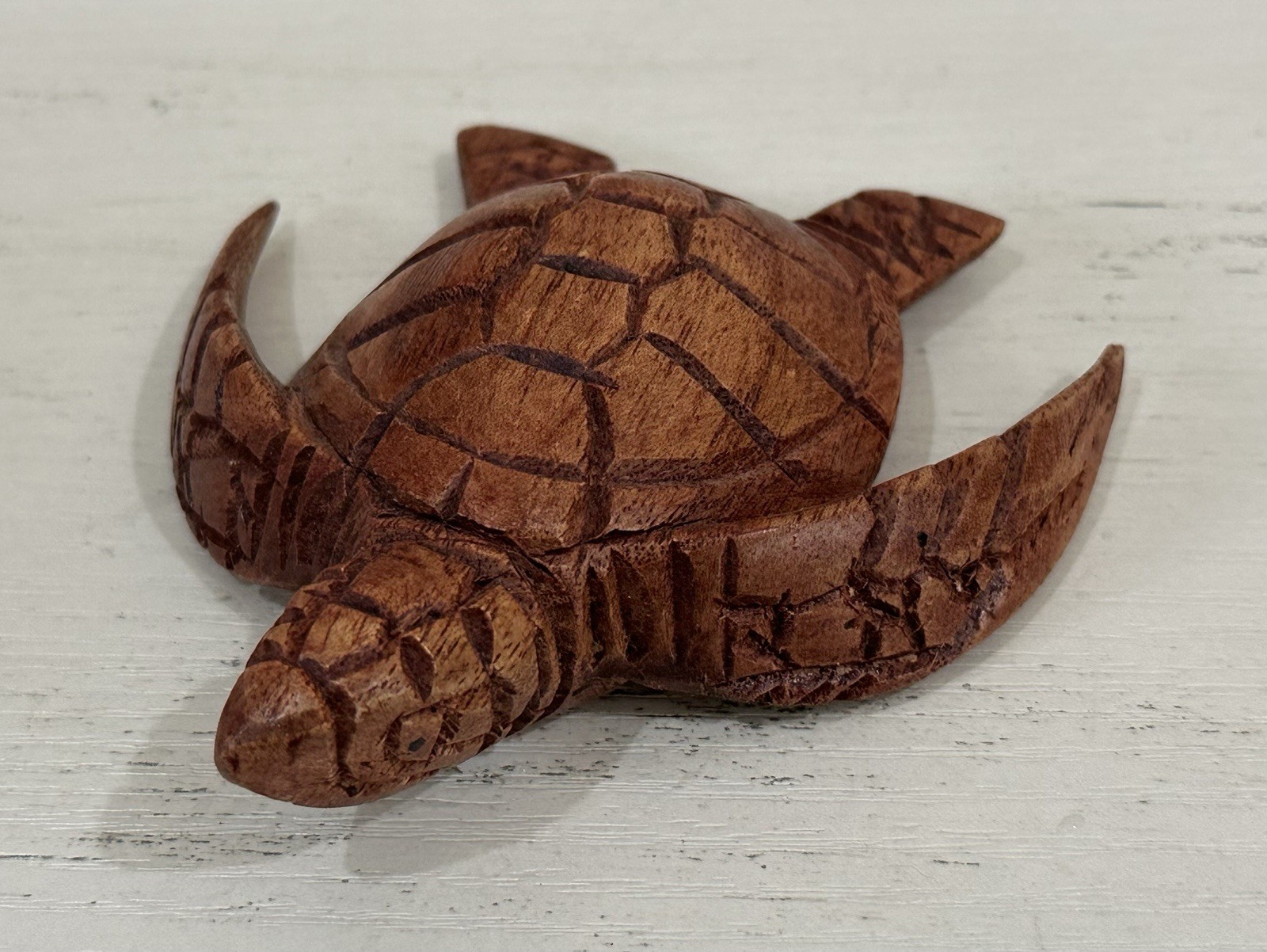Wooden Hand Carved Sea Turtle Home Decor Sculpture Statue Figurine Tortoise