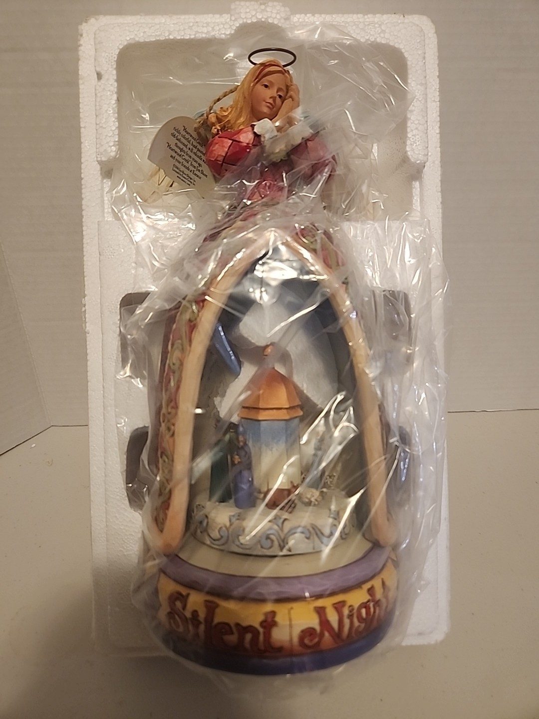 Jim Shore Musical “Silent Night” Angel Rotating Nativity Scene – NO LIGHT