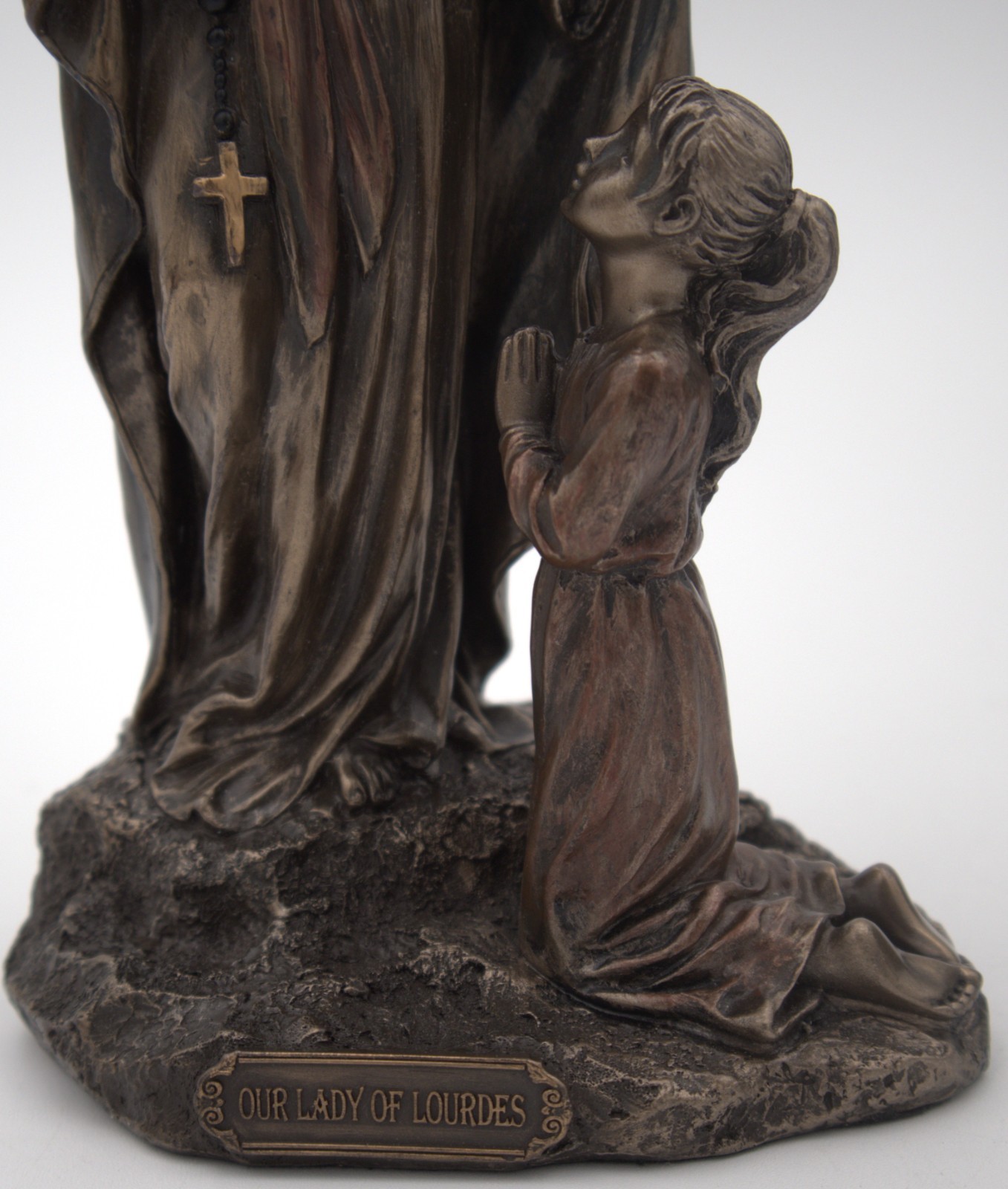 Veronese Design Our Lady of Lourdes Virgin Mary & St Bernadette Resin Statue 8″