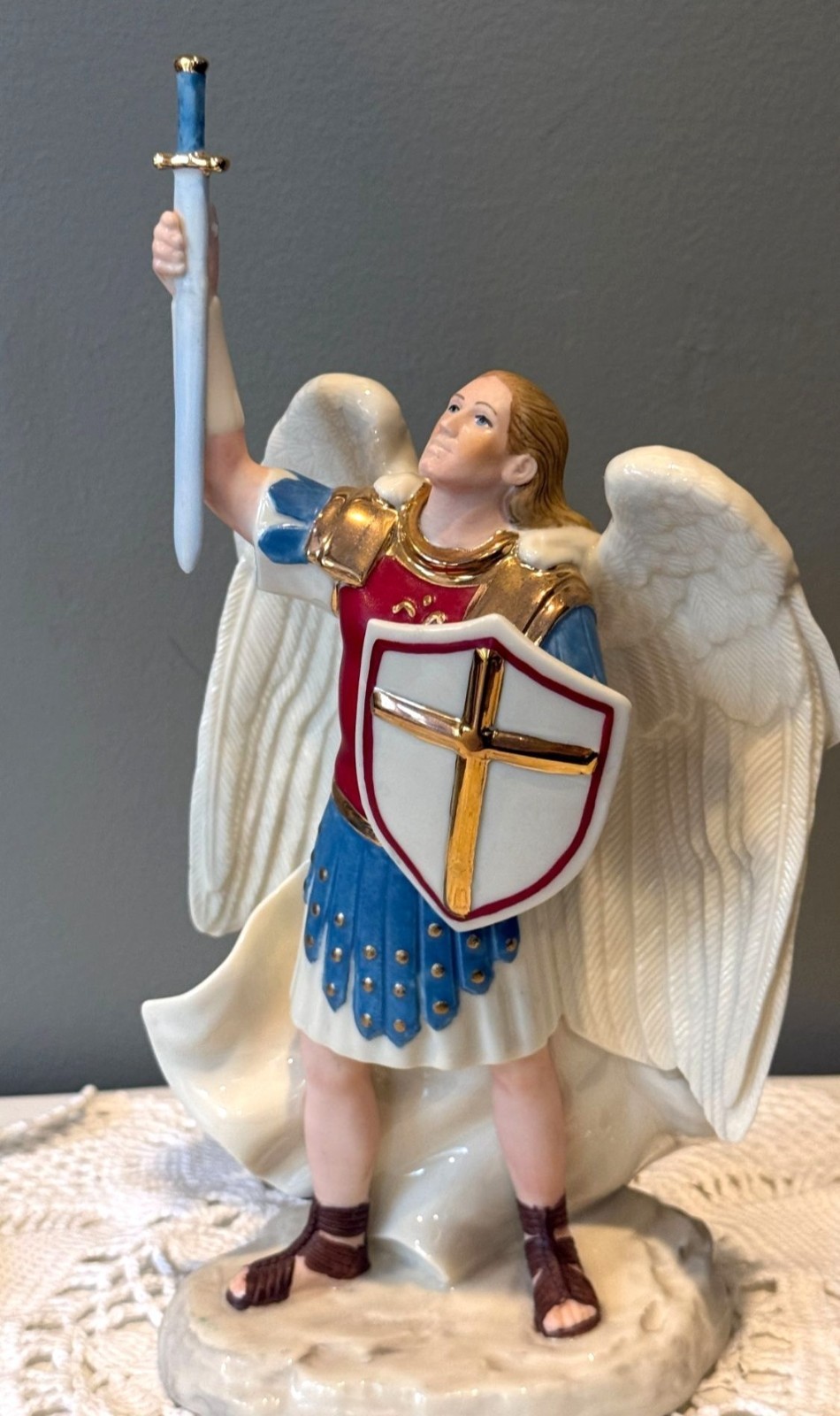 Lenox Saint Michael the Archangel Porcelain Figurine 10″ Religious Statue Christ