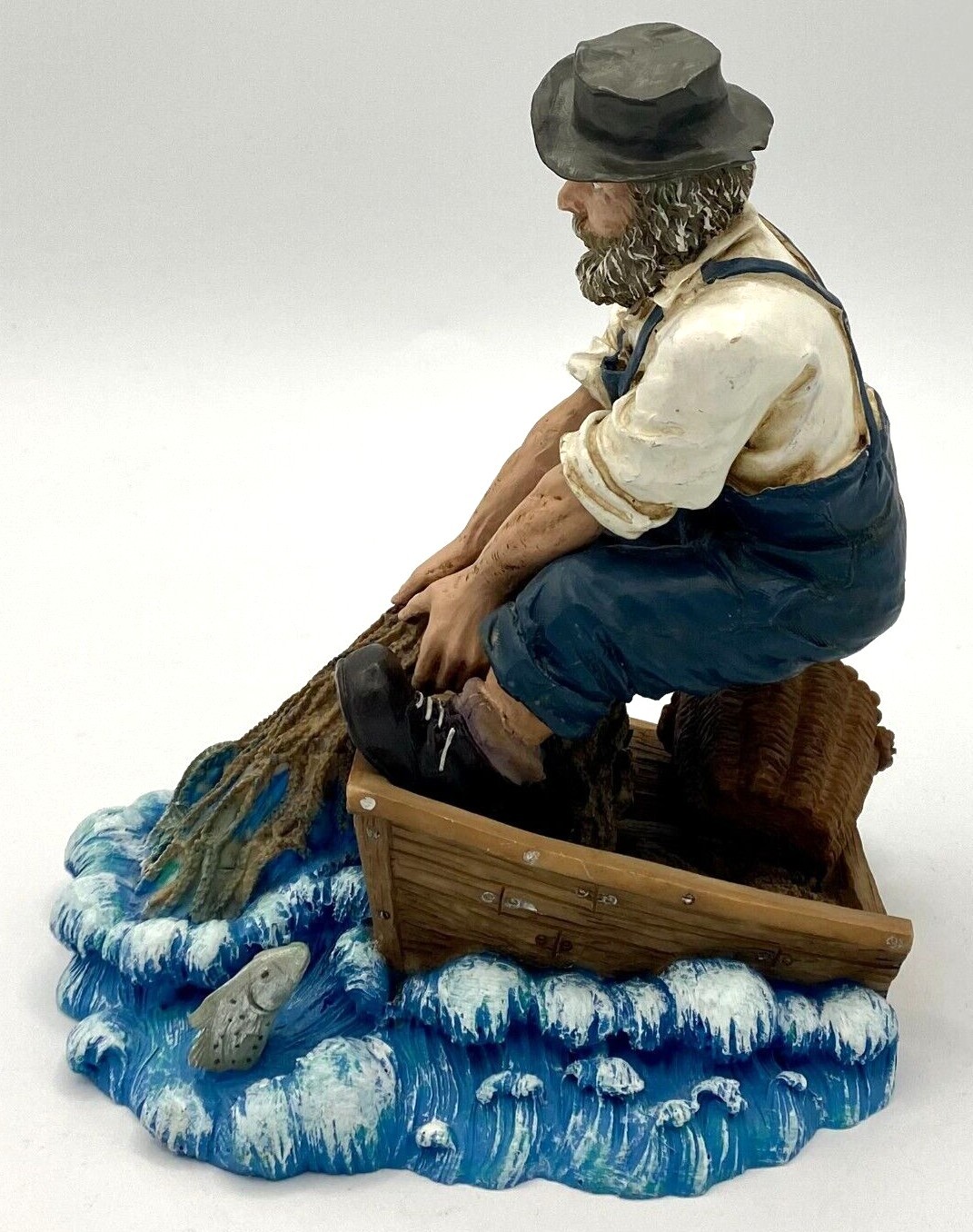 Beachcombers Old Salt Pulling In The Catch Fisherman Nautical Figurine 1998