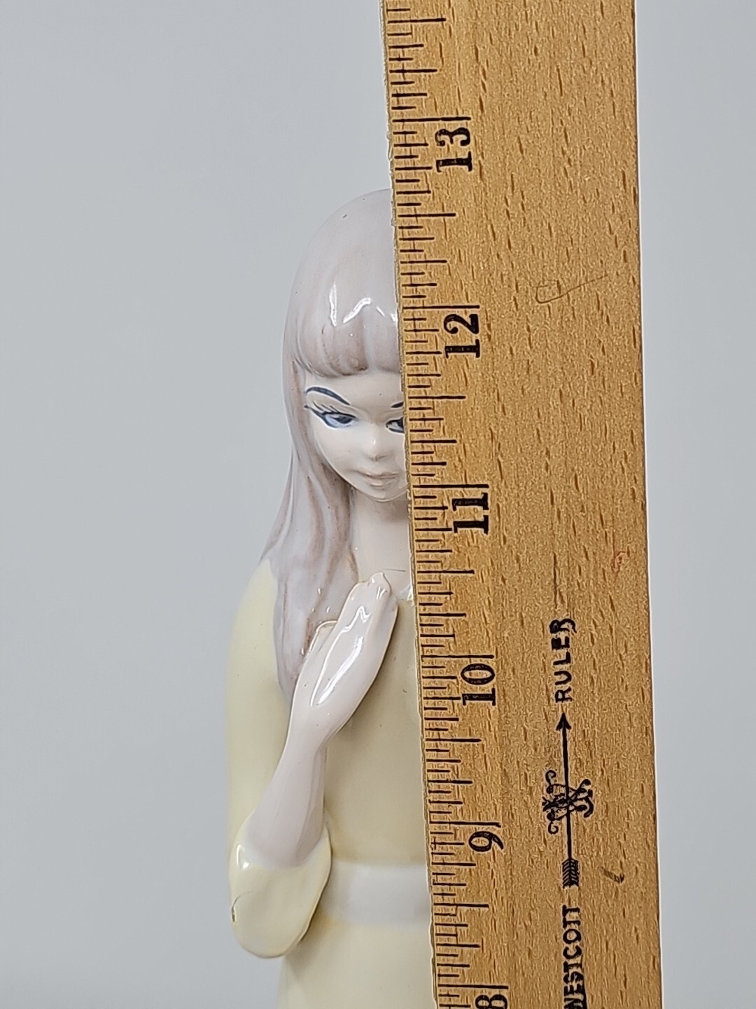 Vintage Porcelain Figurine Of Young Girl 13 Inches 1982 Signed Tomra