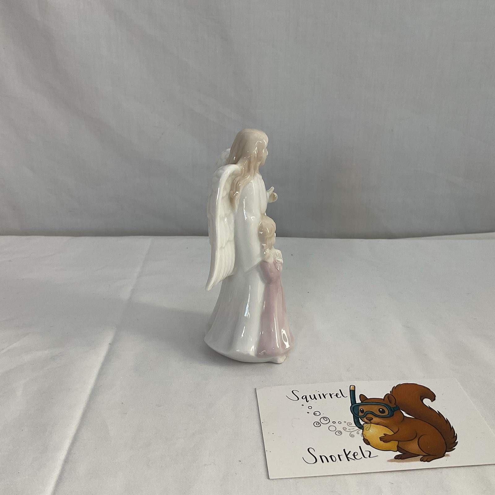 Porcelain Guardian Angel Figurine, 4”