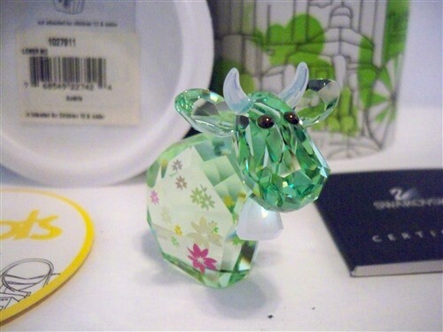 SWAROVSKI LOVLOTS FLOWER MO COW ” SIGNED BY ARTIST ” 1027911 RETIRED NIB COA