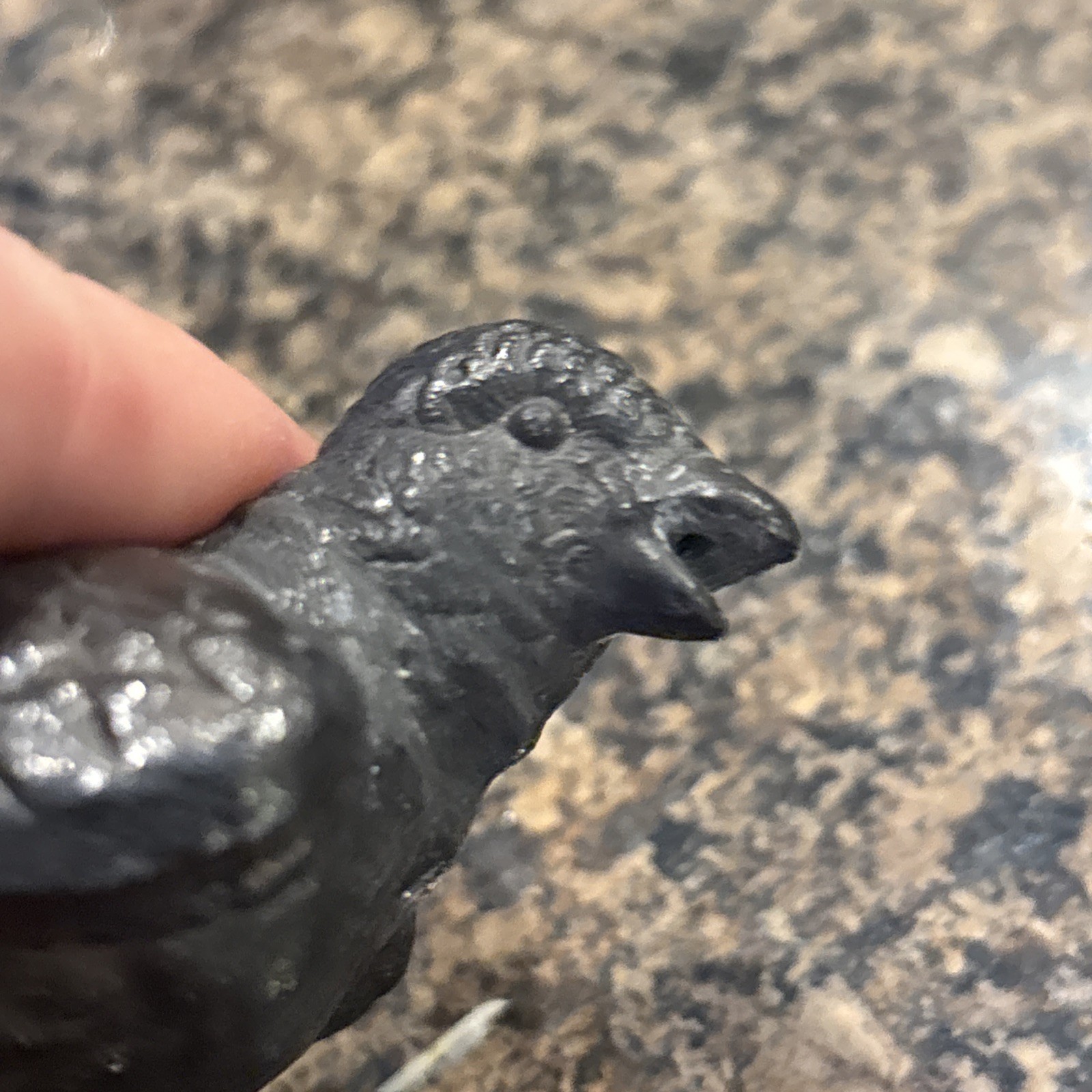 VTG Petites Choses Singing Bird Sculpture Cast Metal Raven on Brass Base