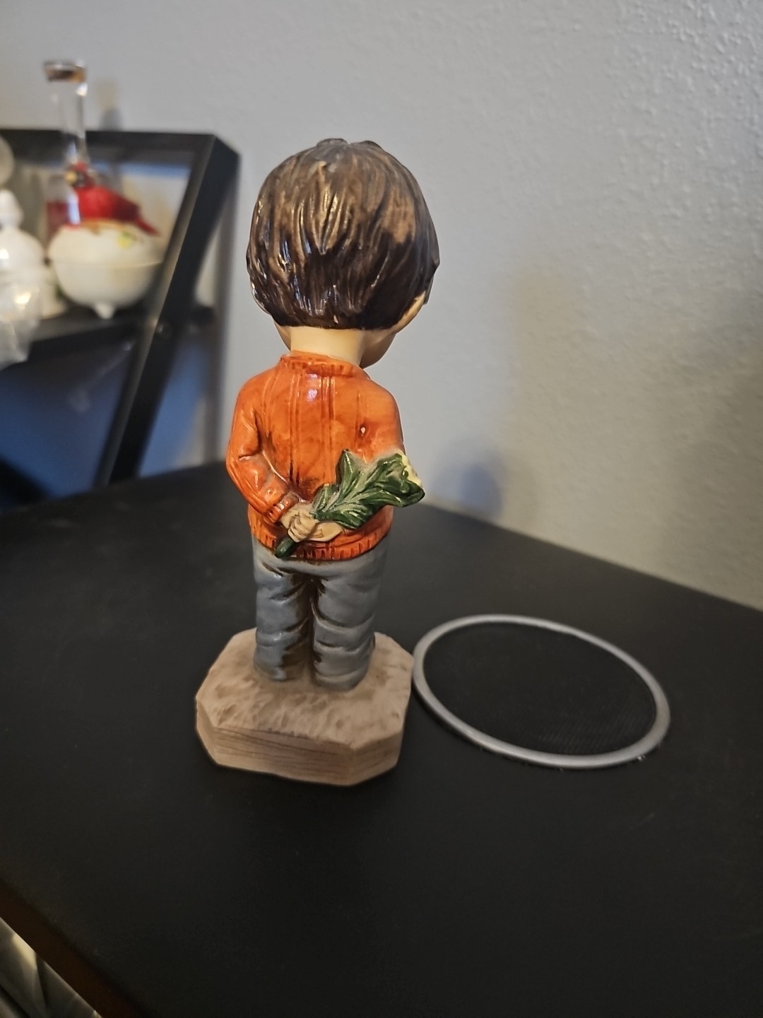 1971 Fran Mar Moppets Figurine Shy Boy With Flowers
