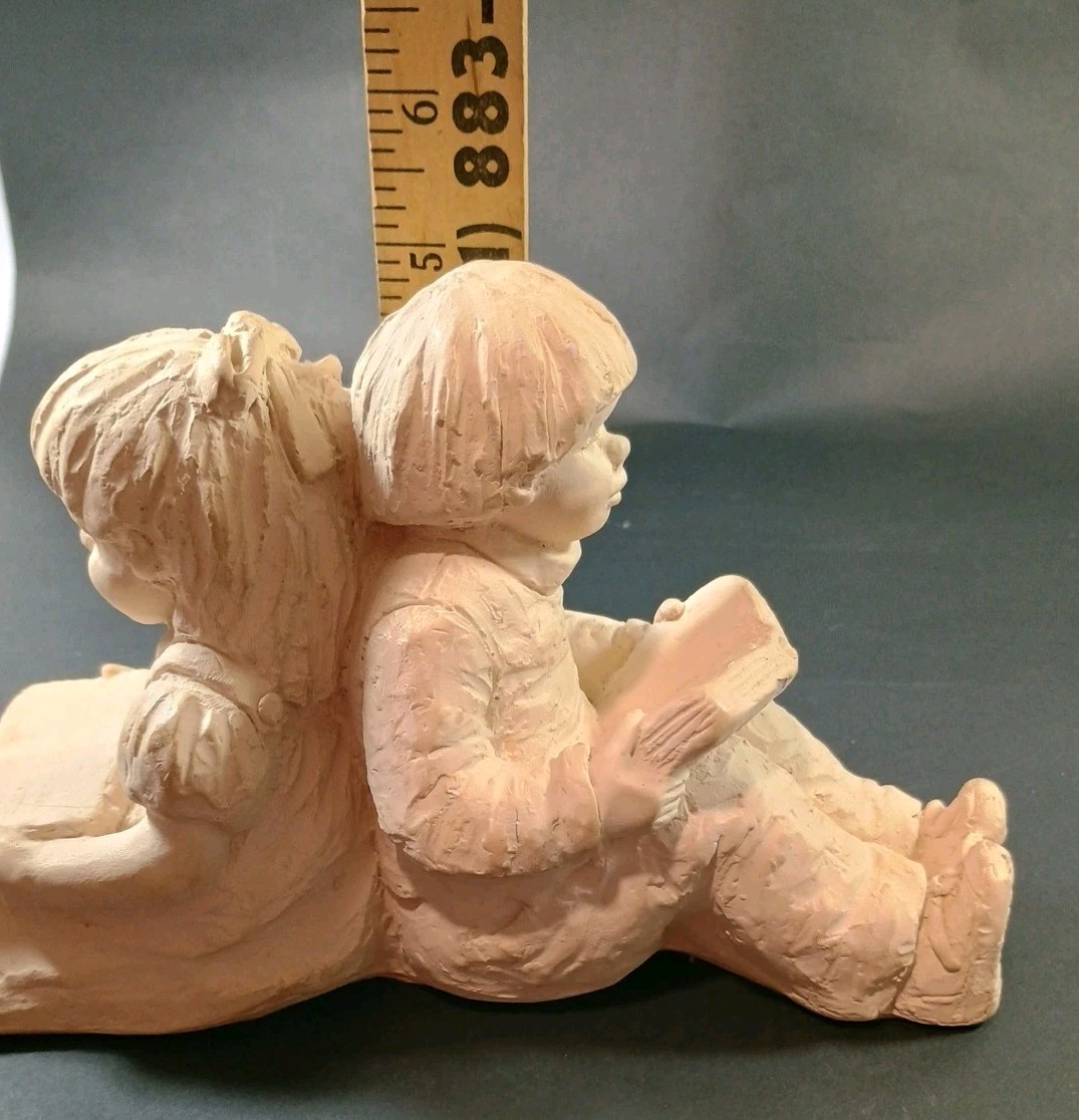 Vintage Austin Sculptures 1996 Book Lovers Dee Crowley Boy Girl Reading Statue