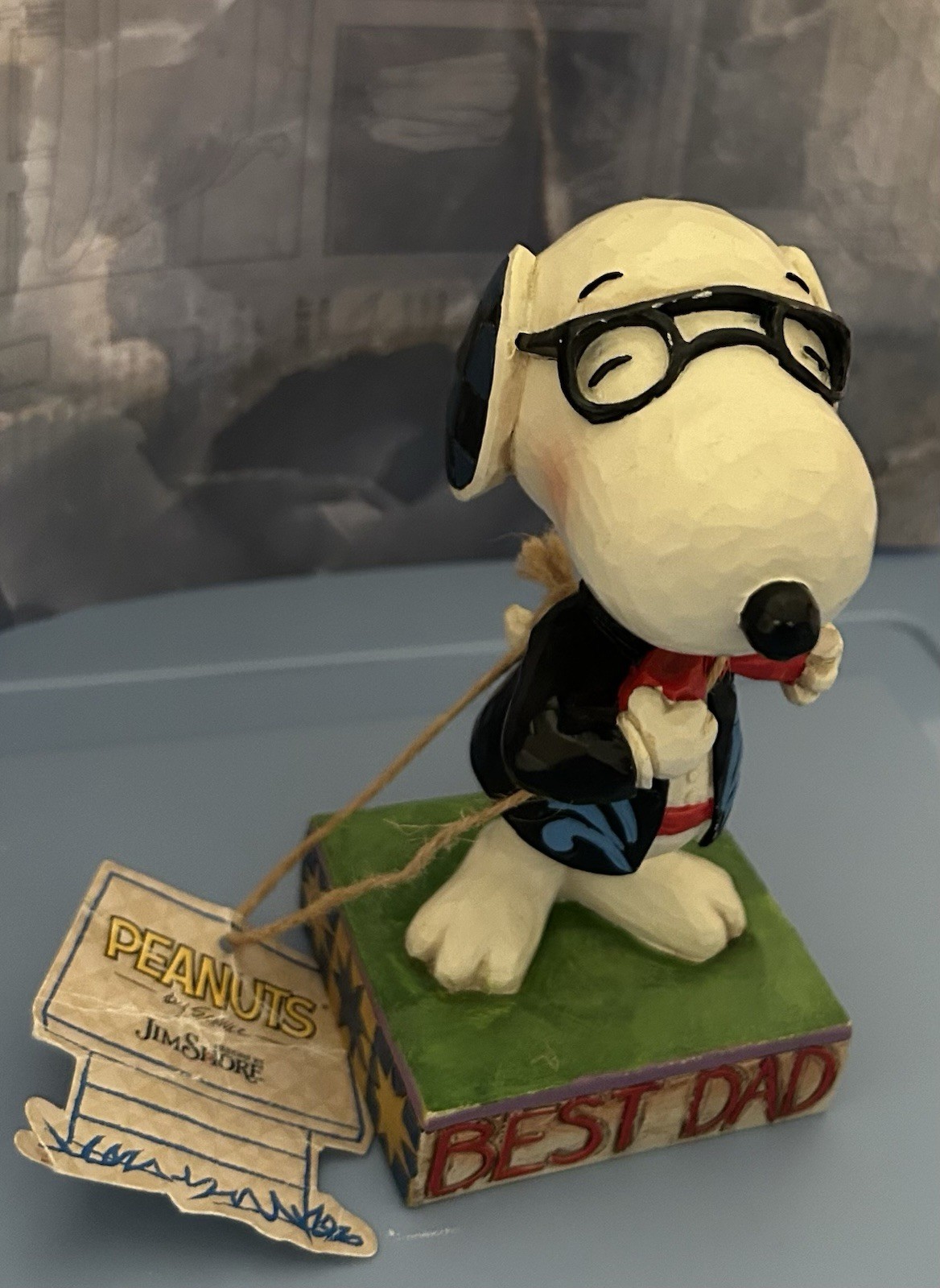Jim Shore Peanuts Snoopy Father’s Day Figurine “Best Dad”figurine 2014 Enesco