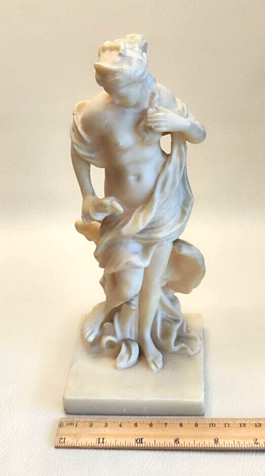 Lady girl with a swan bird USSR Russian resin figurine