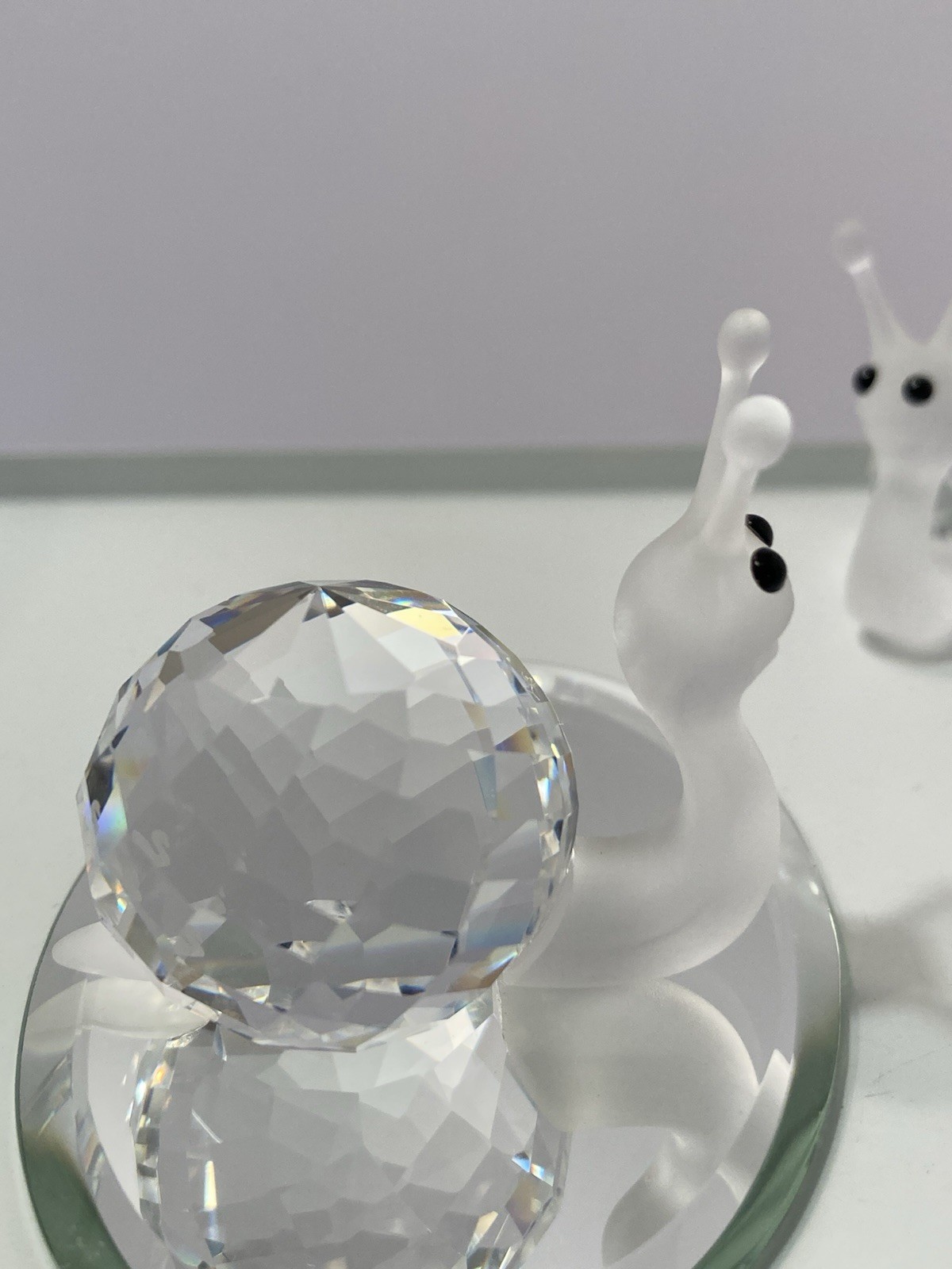 swarovski crystal small snail figurines (2)