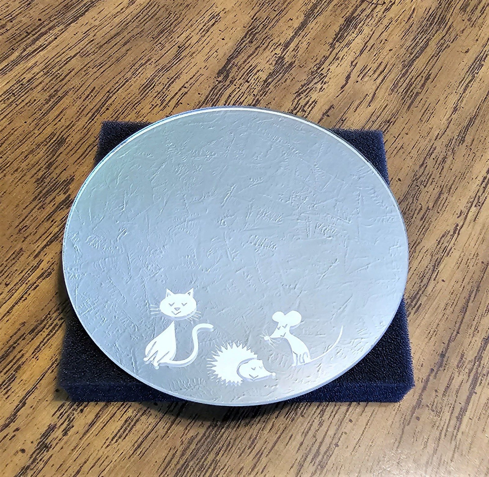 🐱🦔🐭 Swarovski Crystal Starter Set, Figurine Mirror, White Cat Hedgehog Mouse