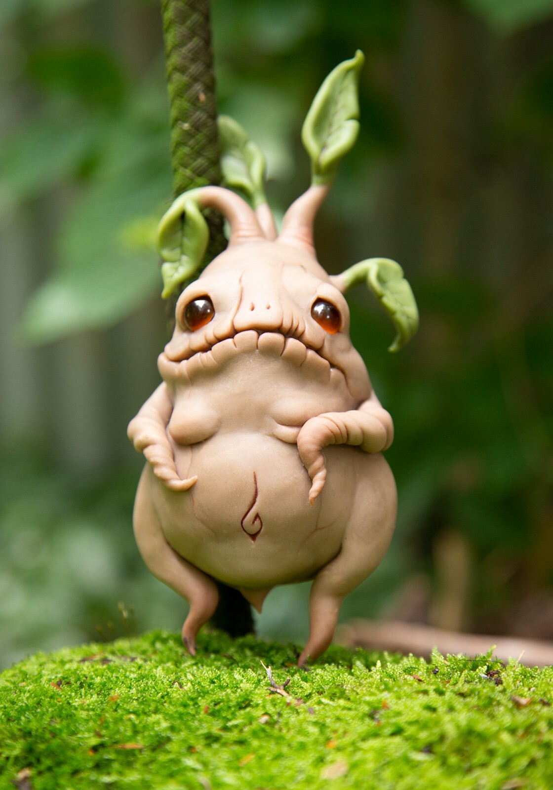 Mandrake miniature ooak creepy doll, mandragora geek sculpture from Harry Potter