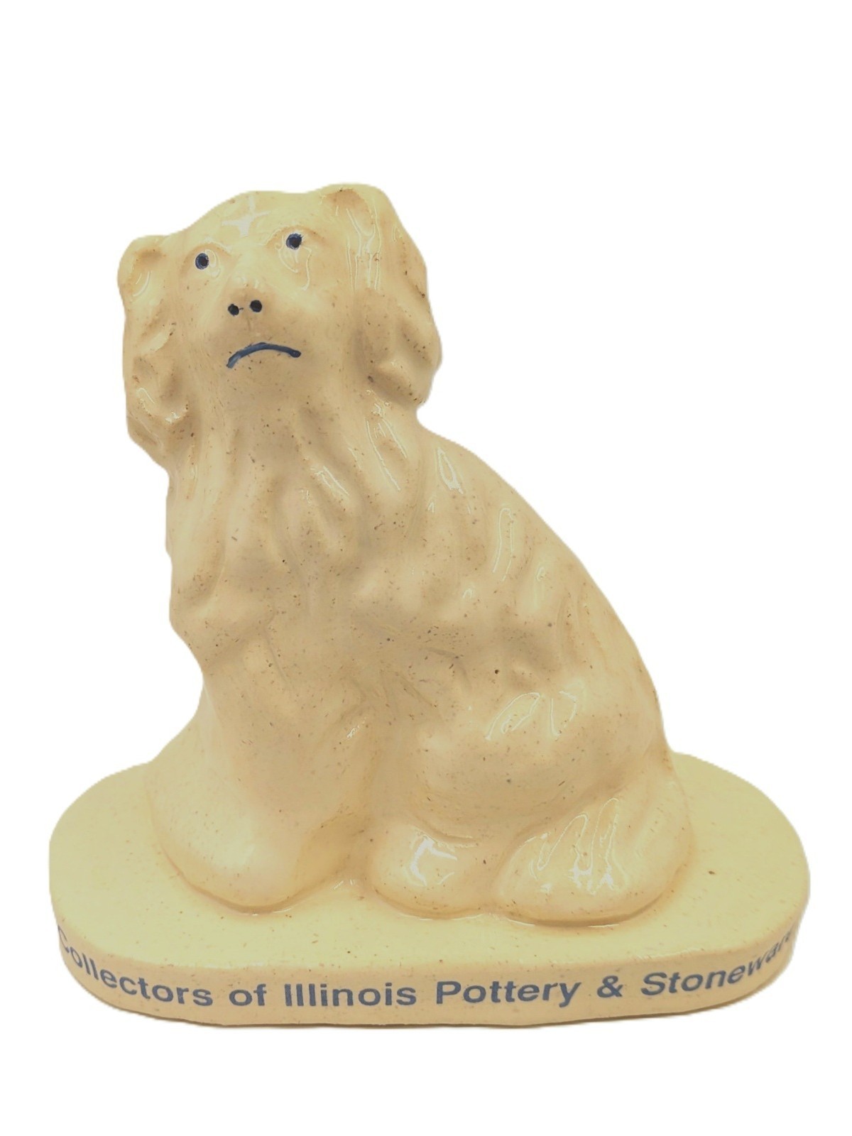 White Spaniel Dog Figurine Collectors of Illinois Pottery & Stoneware Convention