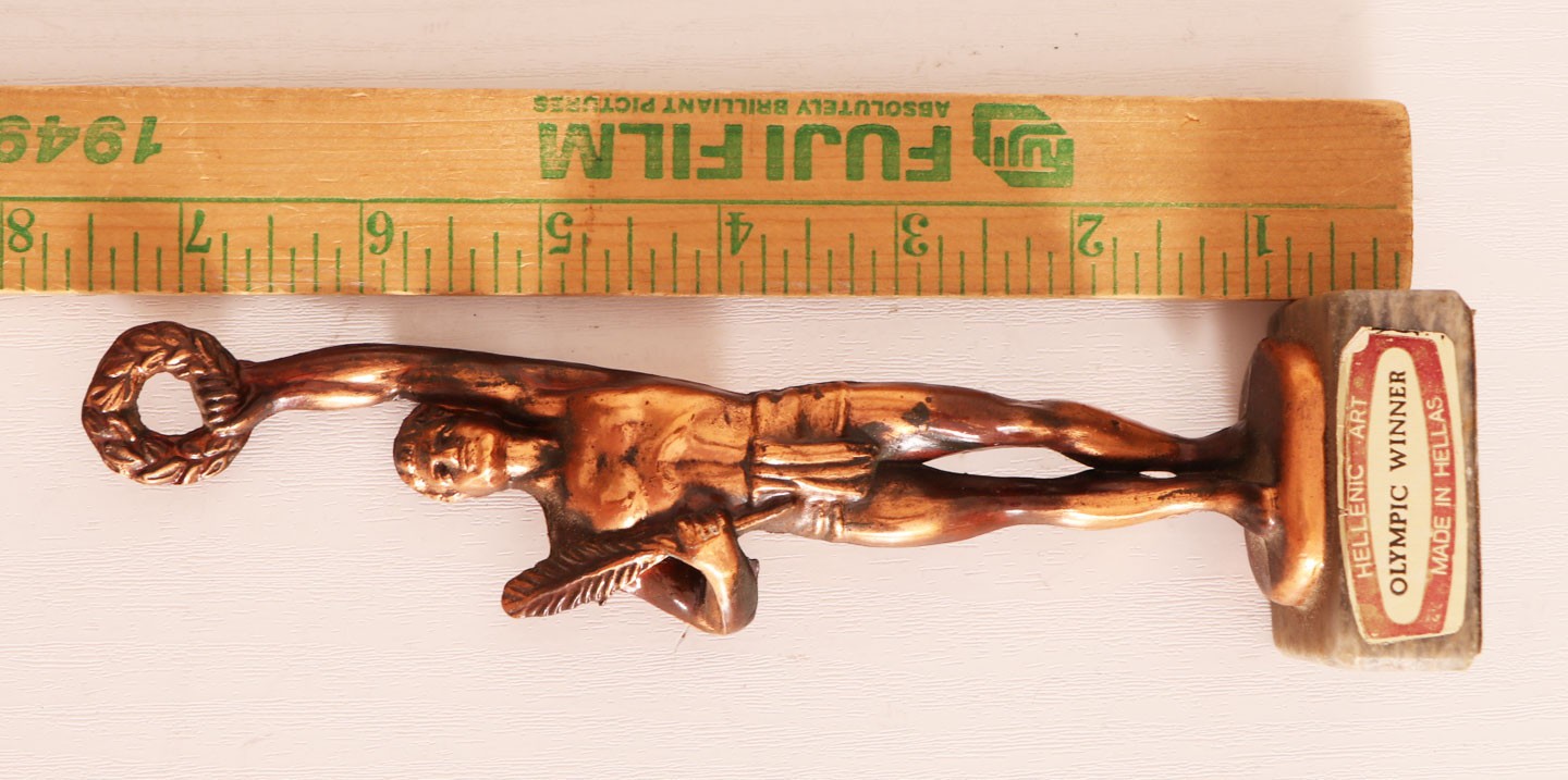 50’s Solid Copper Vintage Olympic Winner Statue Trophy Greece vintage 60’s