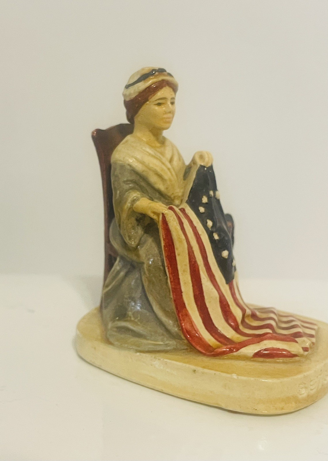 Vintage R.W. Baston Betsy Ross Figurine Ceramic Hand Painted Multicolor 1949