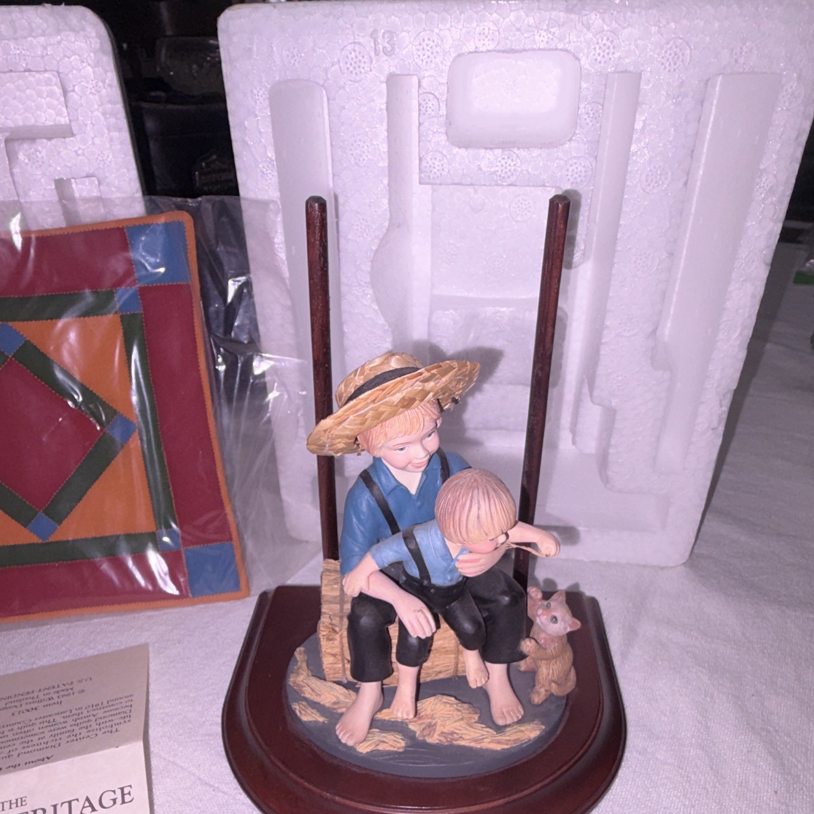 Willitts Designs Amish Heritage Eli & Benjamin Quilt Figurine LE Signed Box 1993