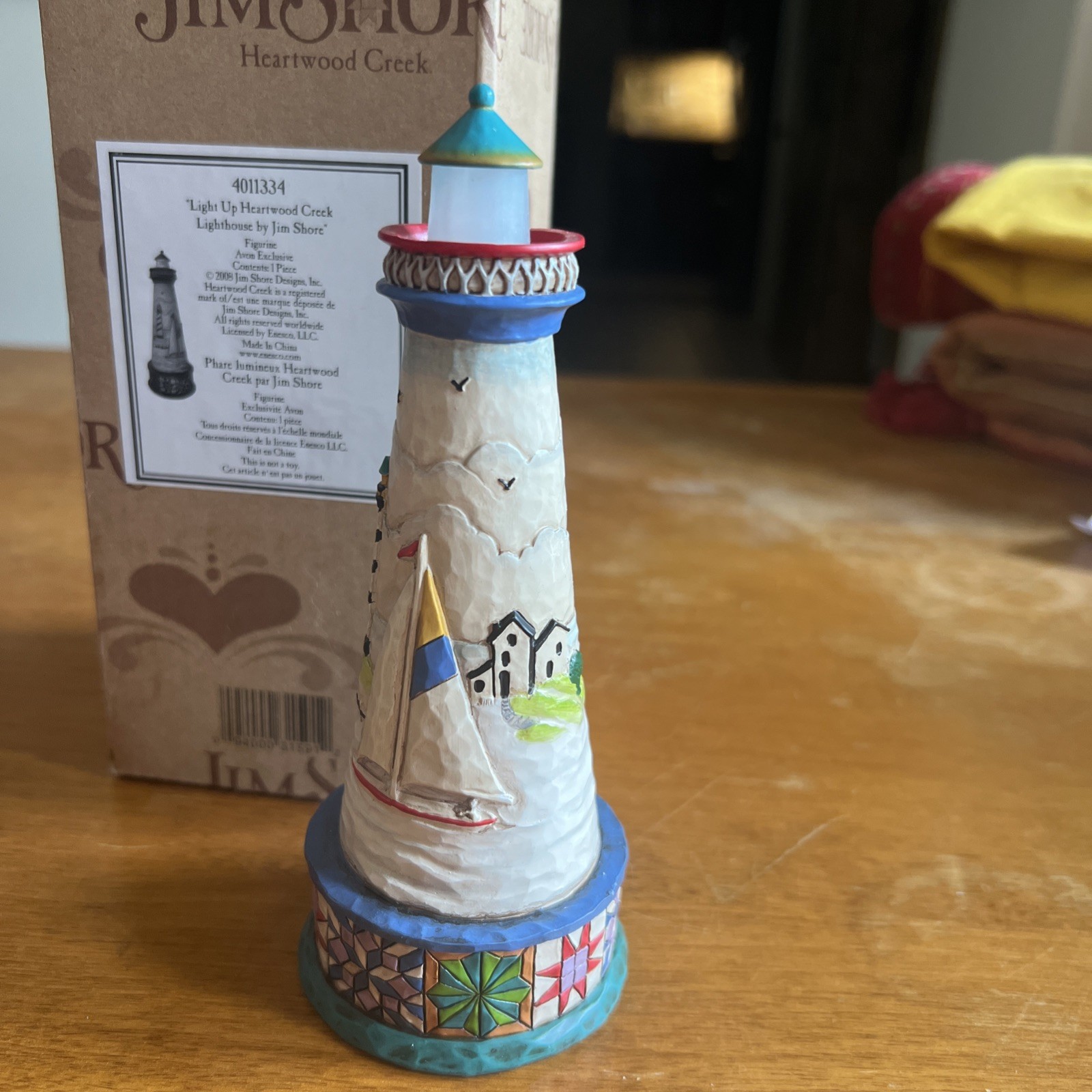 LIGHT UP HEARTWOOD CREEK Lighthouse Jim Shore 4011334 Nightlight Avon Exclusive