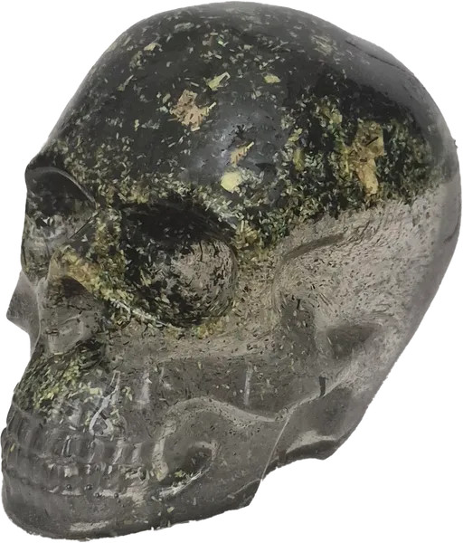 Black & Gold Skull Figurine/Resin/Altars/Home Decor/Men/Fathers Day/Shelf/Edgy