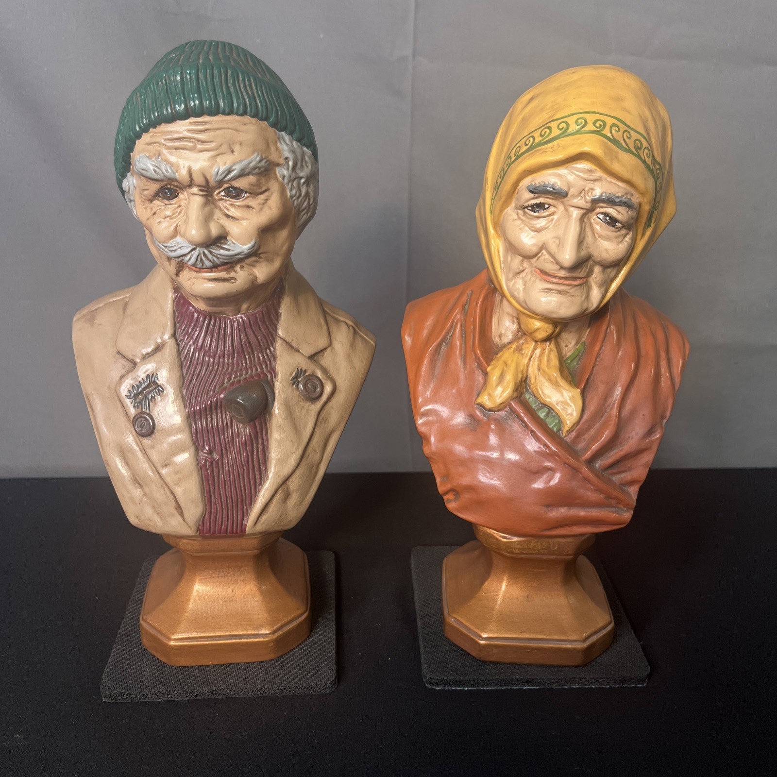 Pair Of Vintage Holland Mold Figurines. Rare hard to find Signed JM