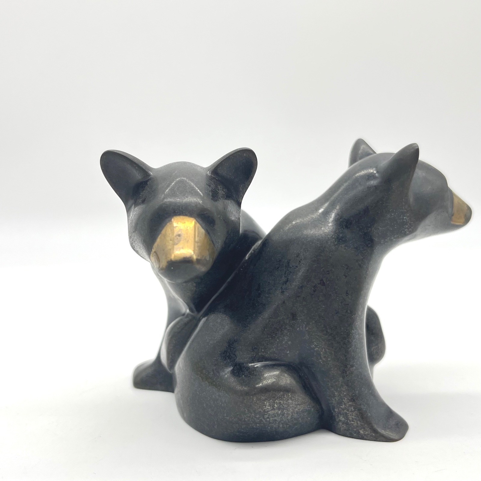 Ryan 1991 Limited Edition Bronze Bears Sculpture Figurine 437/750 Minimalist