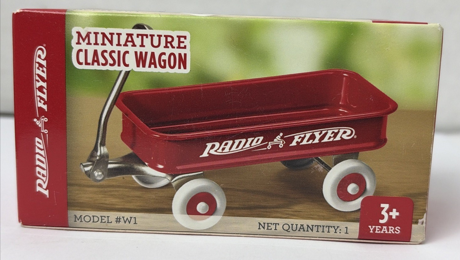 Radio Flyer Red Metal Miniature Wagon 1:12 Scale White Wheels