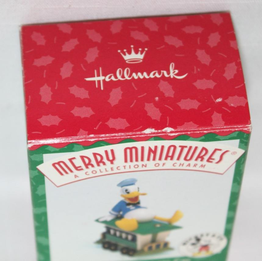 EUC Hallmark Merry Miniatures Mickey Express Donald Duck Passenger Car IN BOX-G9