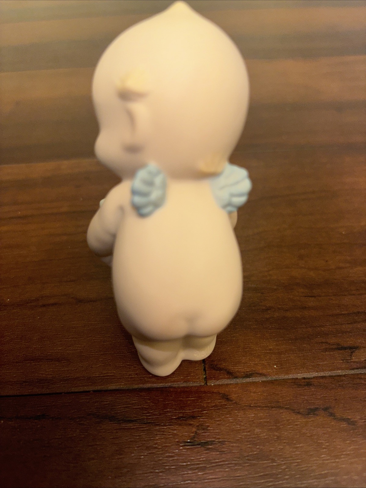 Rose O’Neill Kewpie Praying with Teddy Bear Blocks Figurine 1991 Enesco Nursery