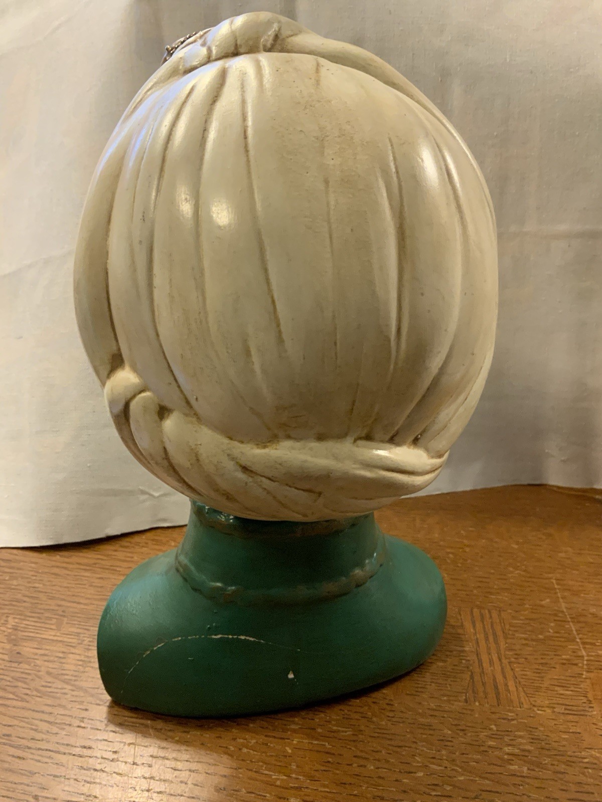 Vintage MCM Marwal Mold Chalkware Head Bust Scarf Wrap Turban 10” Mid Century