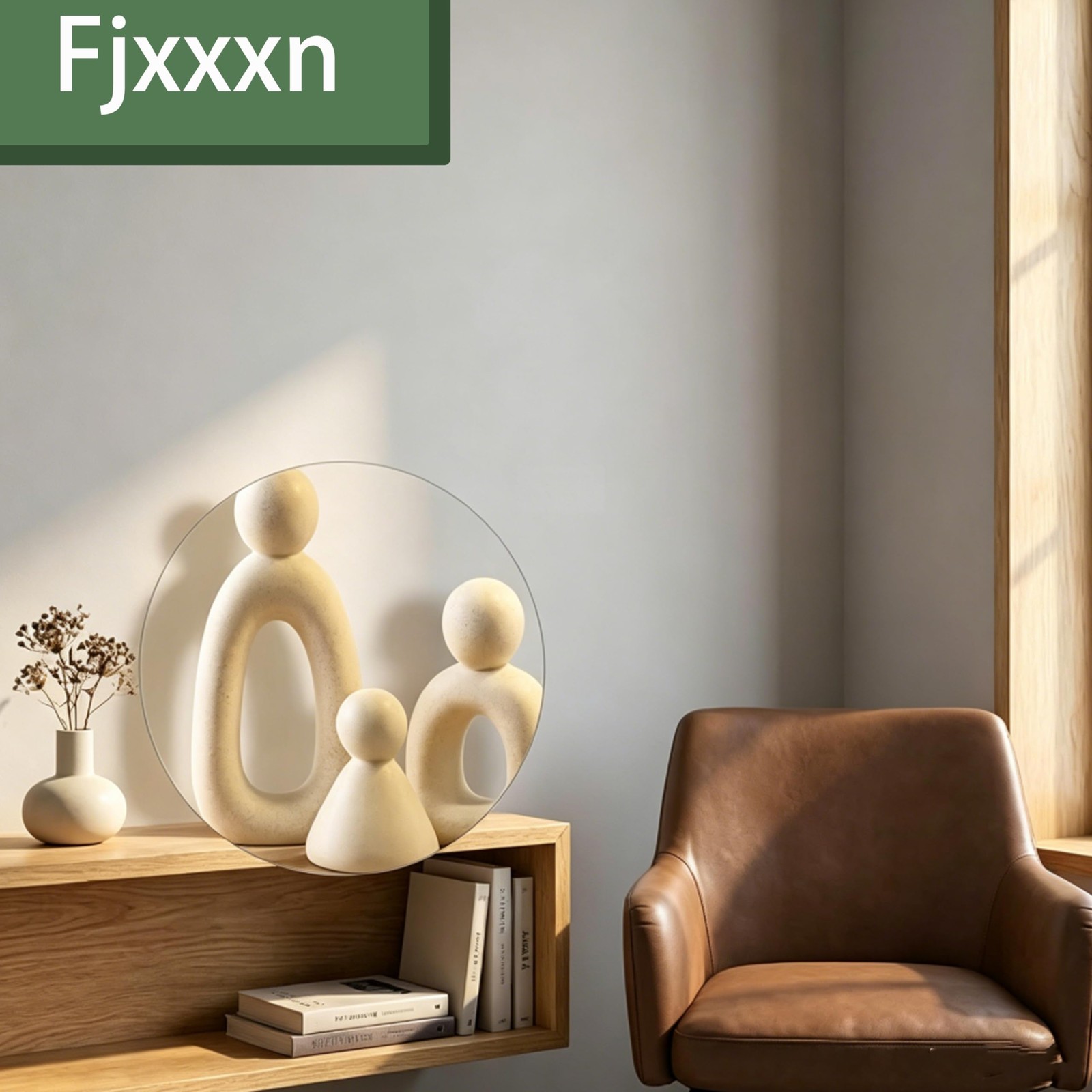 Abstract Family of 3 Collectible Figurines – White，Modern sculptures for home…